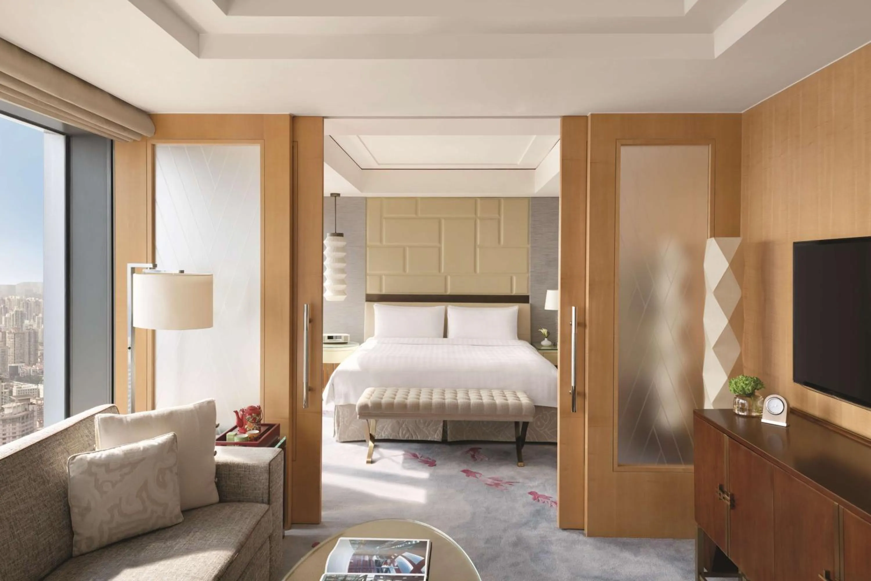 Photo of the whole room, Bed in Jing An Shangri-La