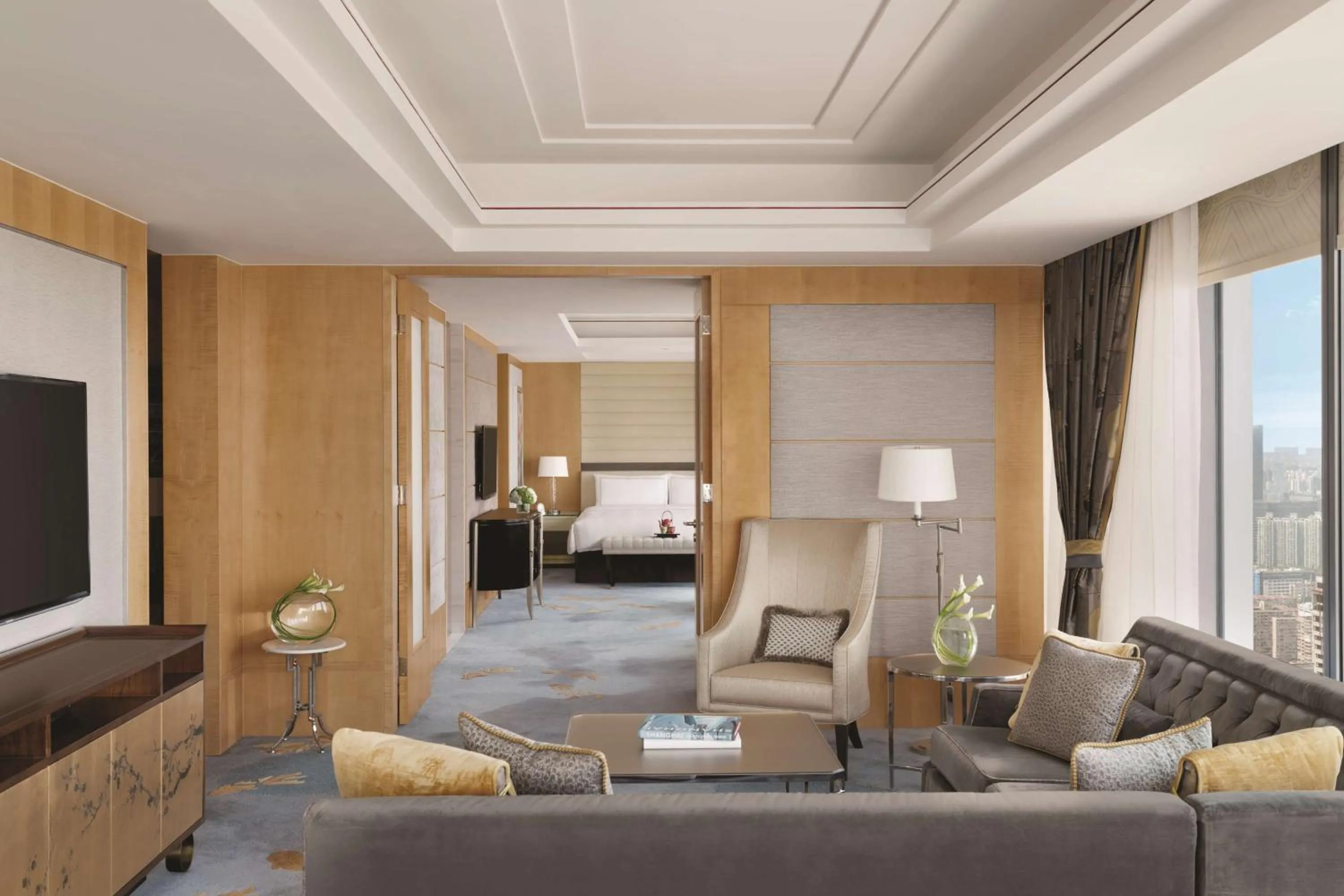 Photo of the whole room, Bed in Jing An Shangri-La