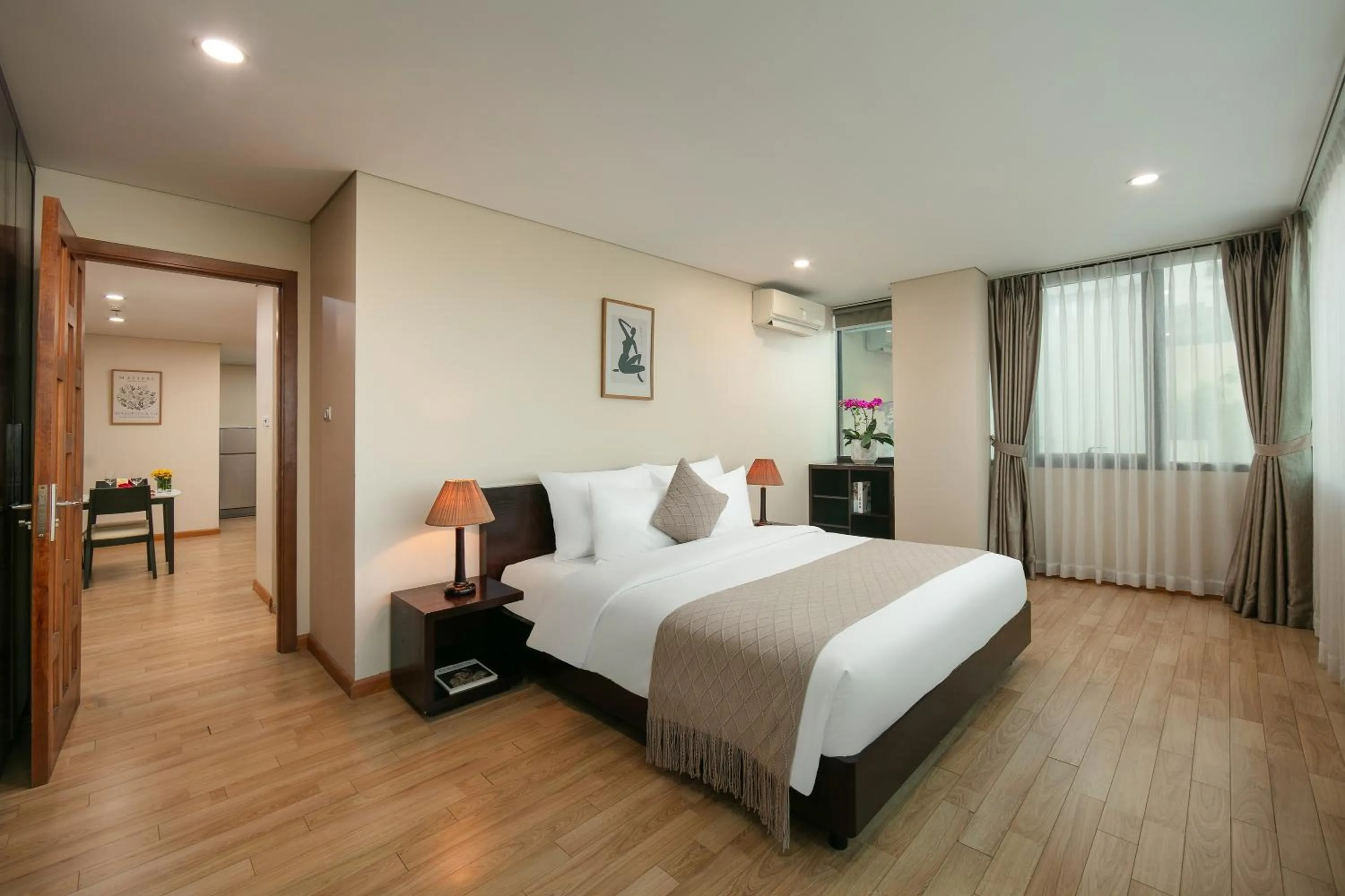 Bedroom, Bed in HB Serviced Apartment - 121B Quan Hoa