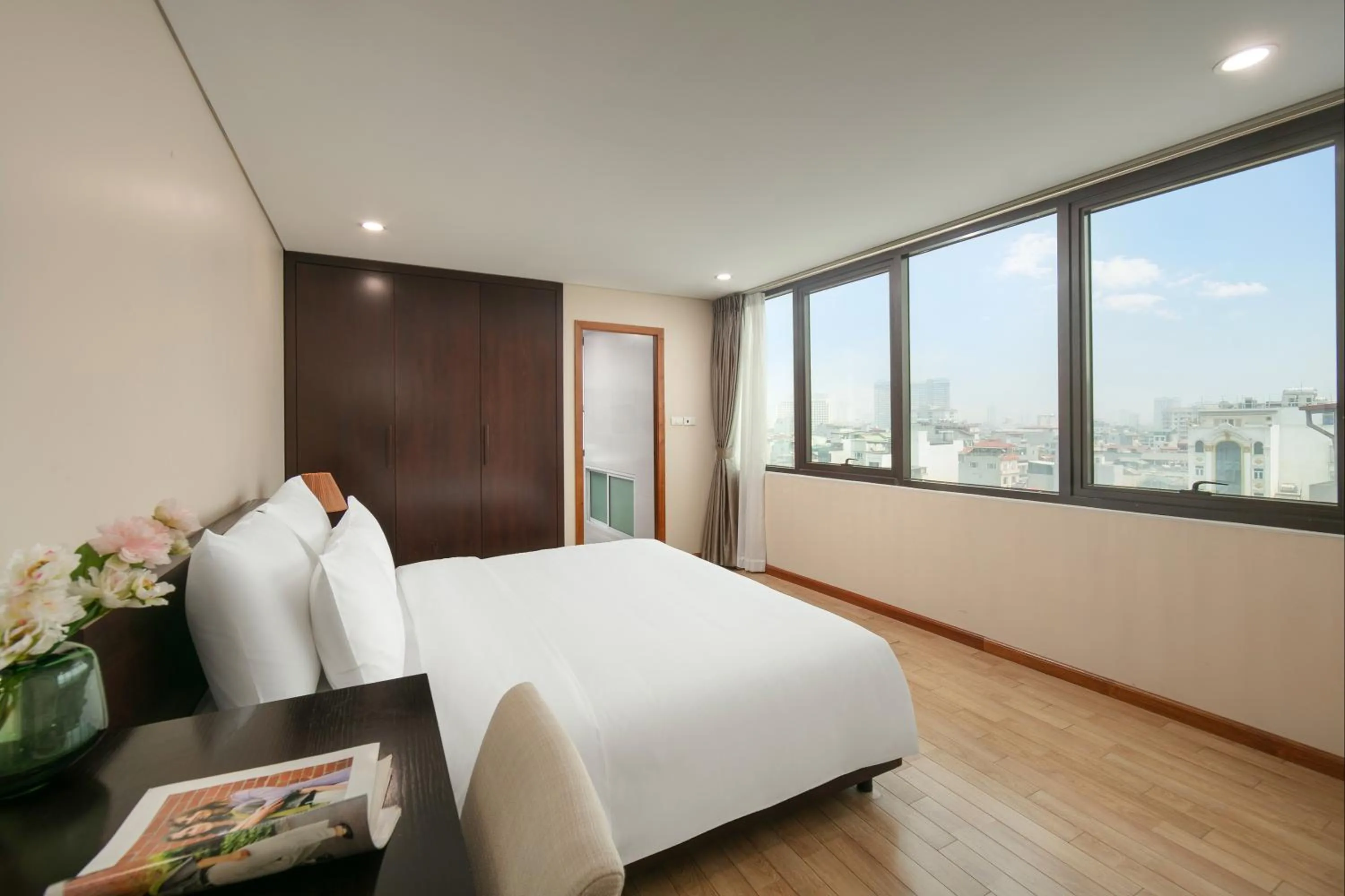 View (from property/room), Bed in HB Serviced Apartment - 121B Quan Hoa