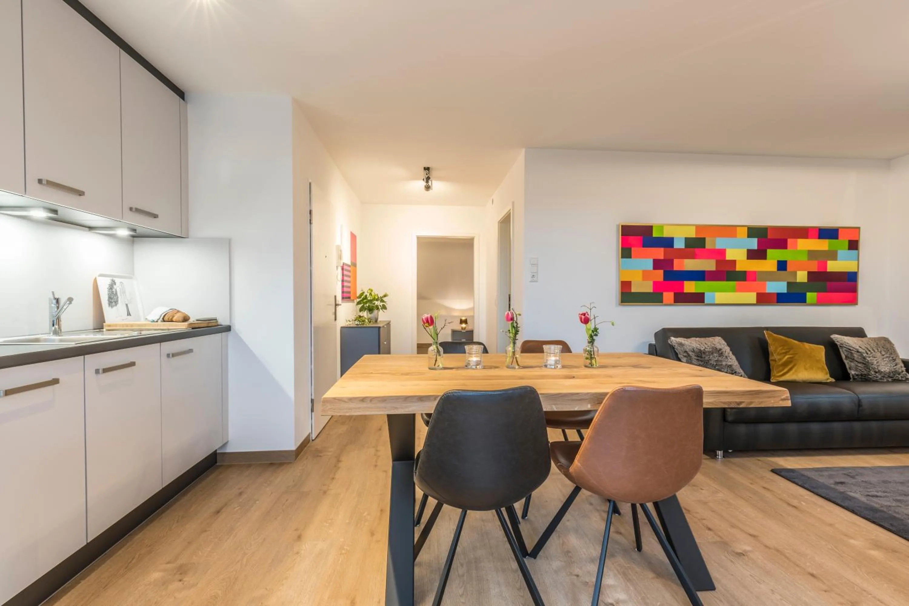 Kitchen or kitchenette in RH-Appartements 15 Minuten von Basel im Dorf Rührberg