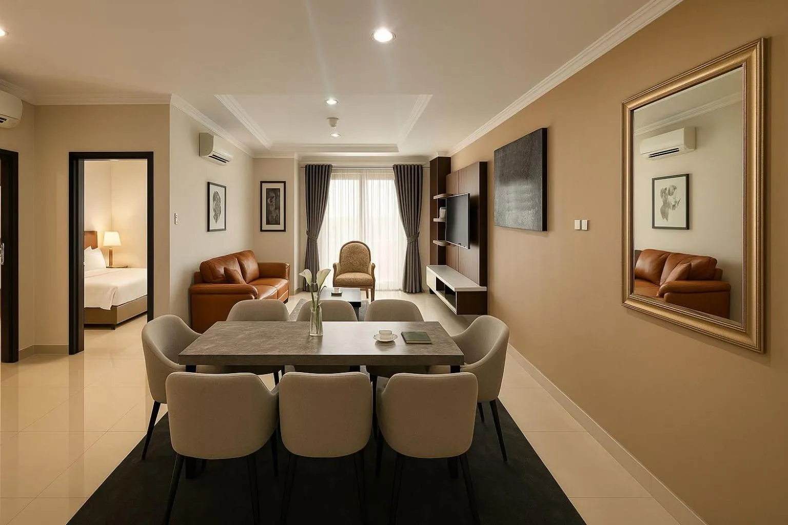 Dining area in The Bellezza Suites by Nemuru