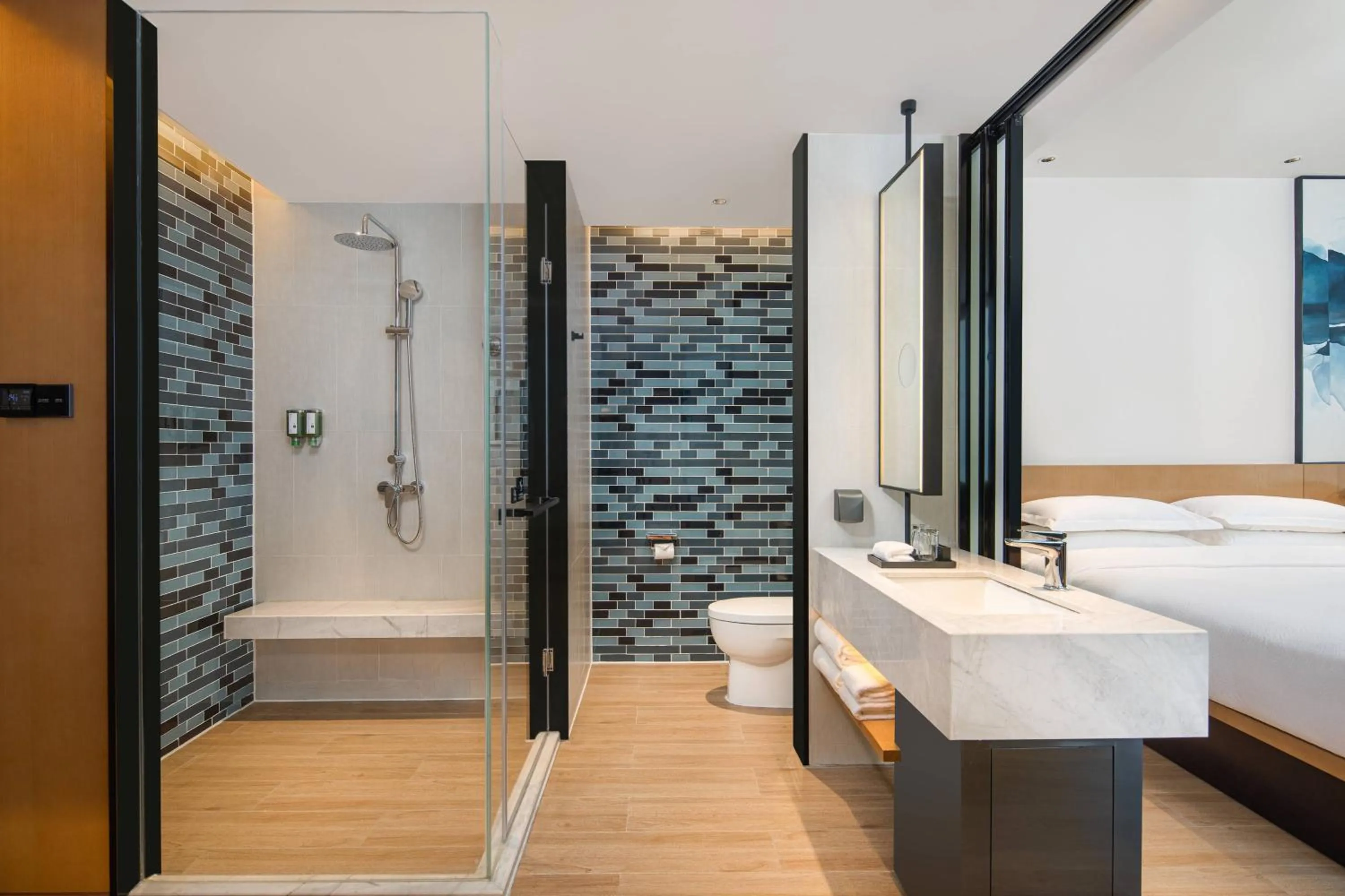 Bathroom, Bed in Fairfield by Marriott Xining North