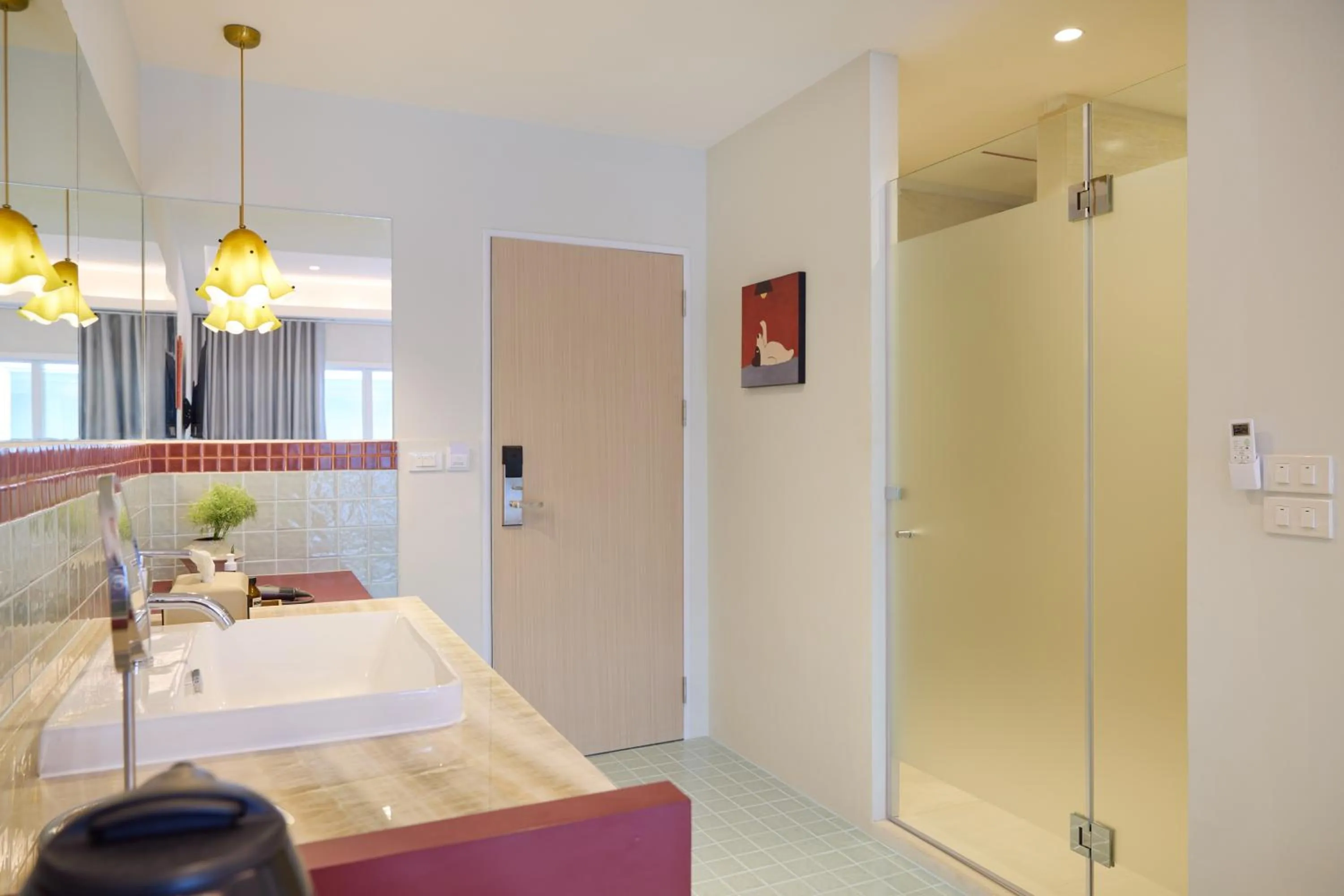 Bathroom, Bed in Theme Boutique Hotel Bangkok