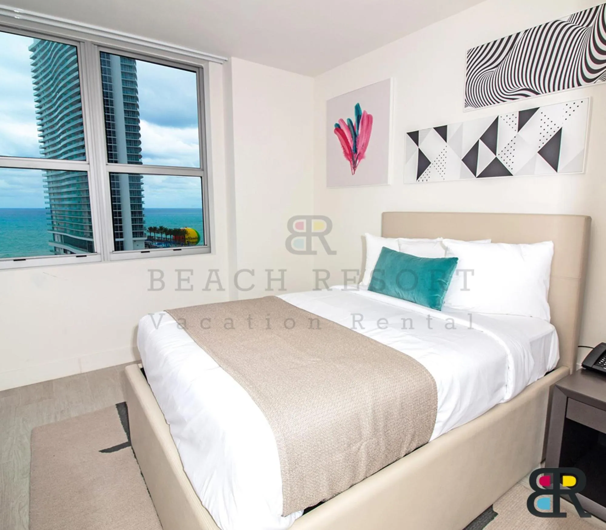 Bed in HYDE Beach House Apartments