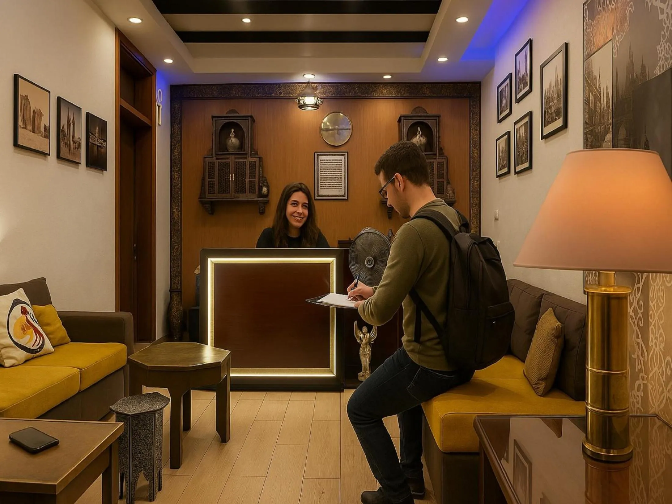 Lobby or reception in The location Hotel