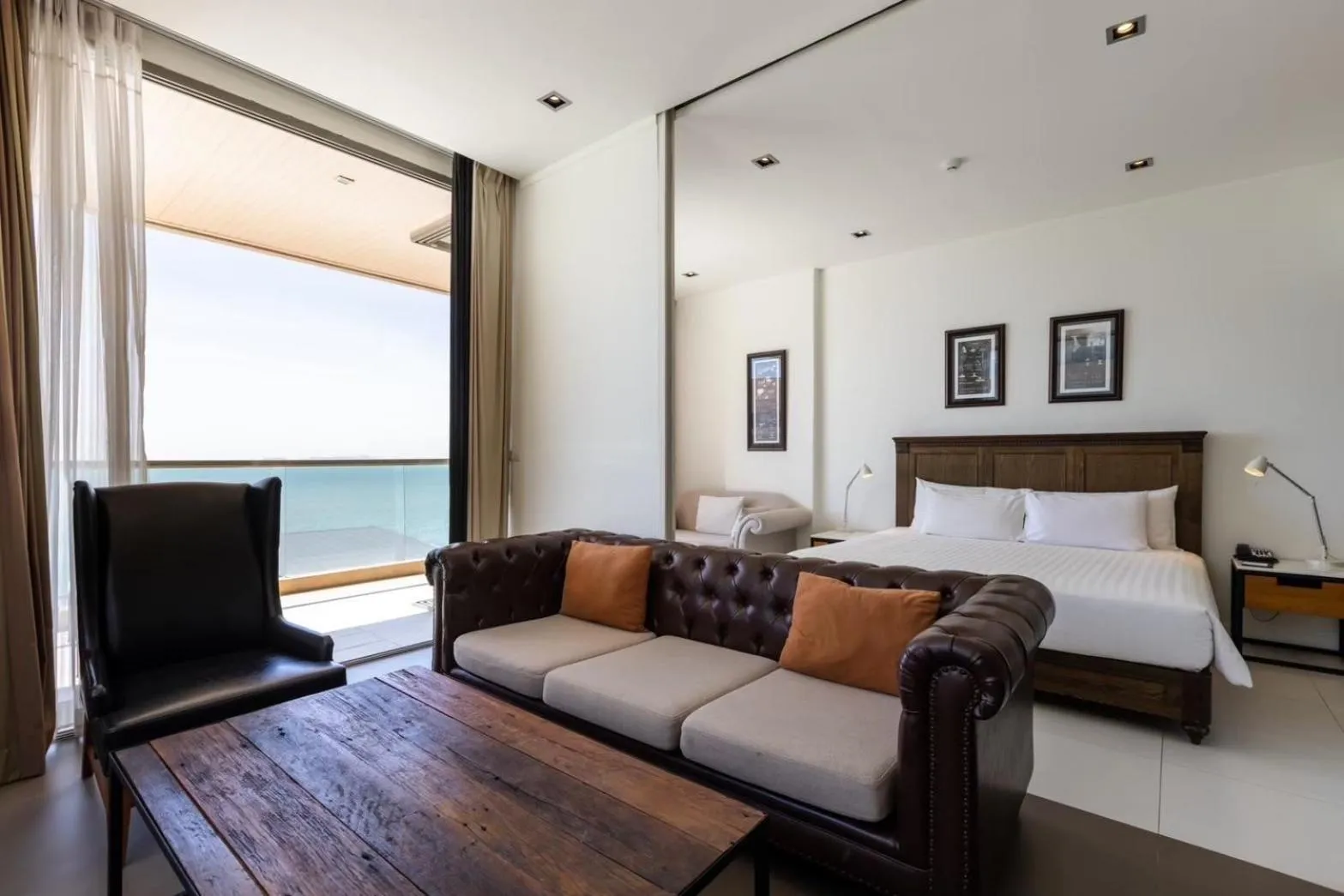 View (from property/room), Bed in Pattaya Modus Beachfront Resort