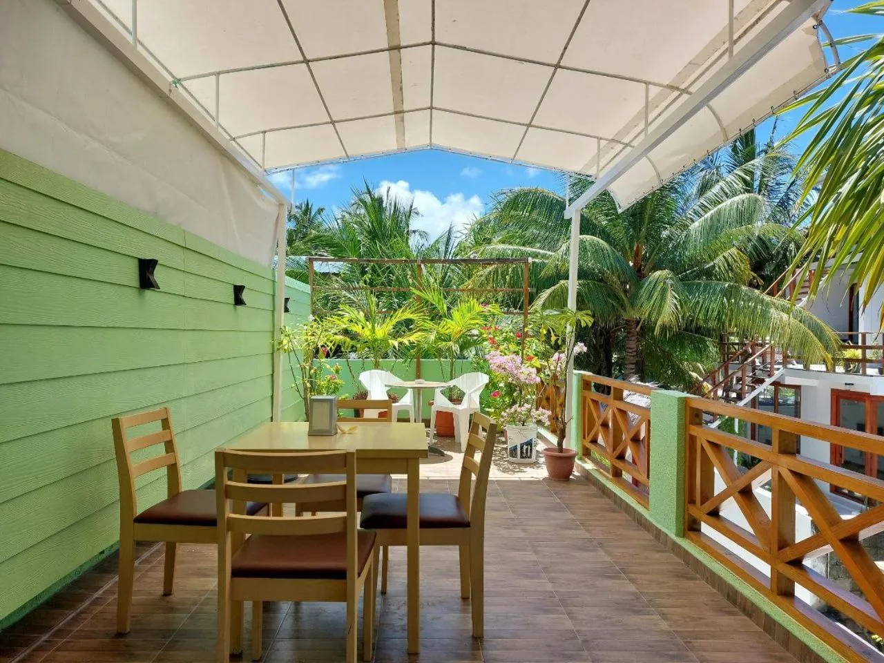 Patio in Turtle Maldives - Your Gateway to the Beach & Marine Adventures Await!