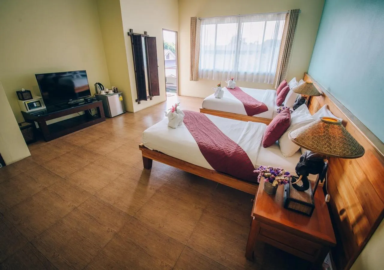 Bed in Good Times Resort Kanchanaburi