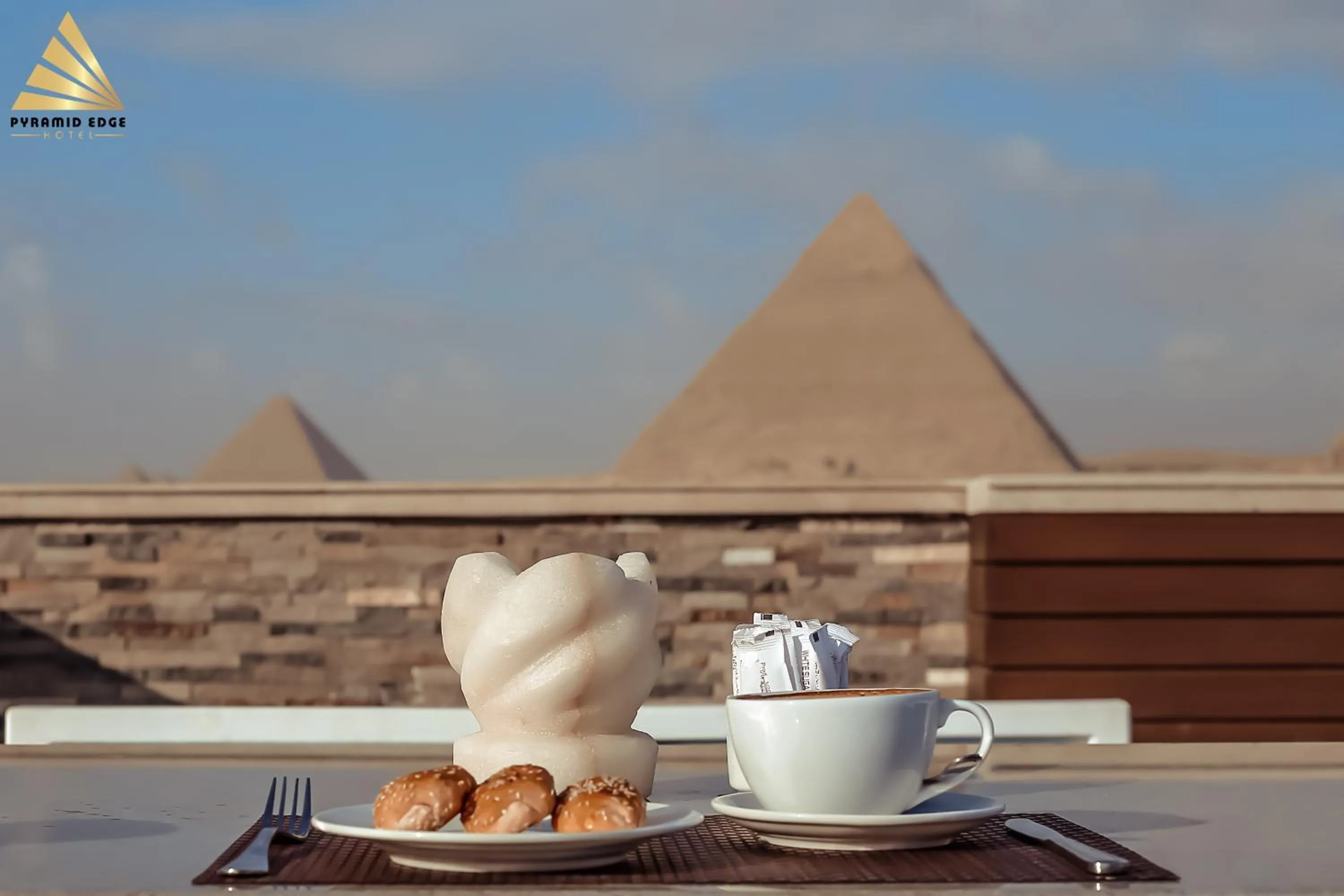 Breakfast in Pyramid Edge Hotel & Exclusive Pyramids View Rooftop