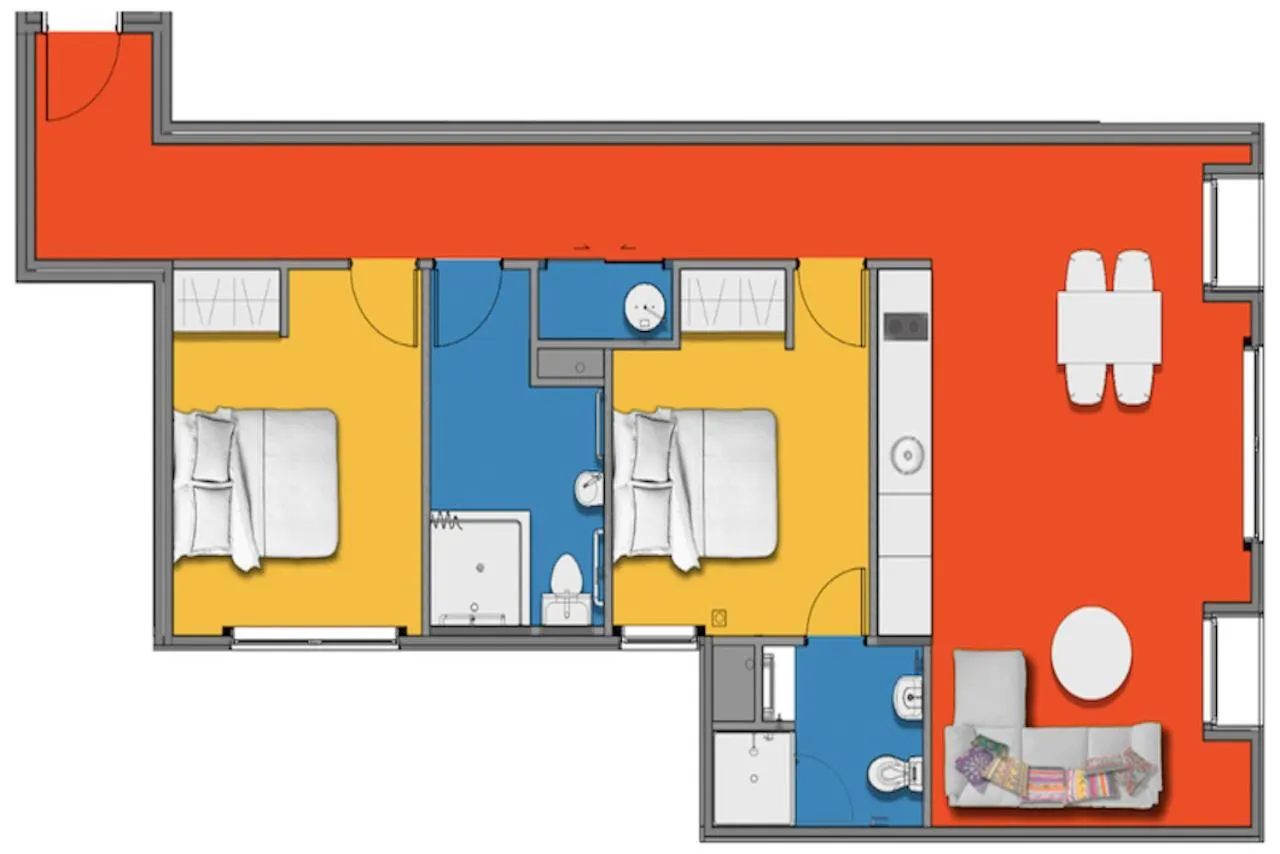 Bed in Roomie Apartment Hotel