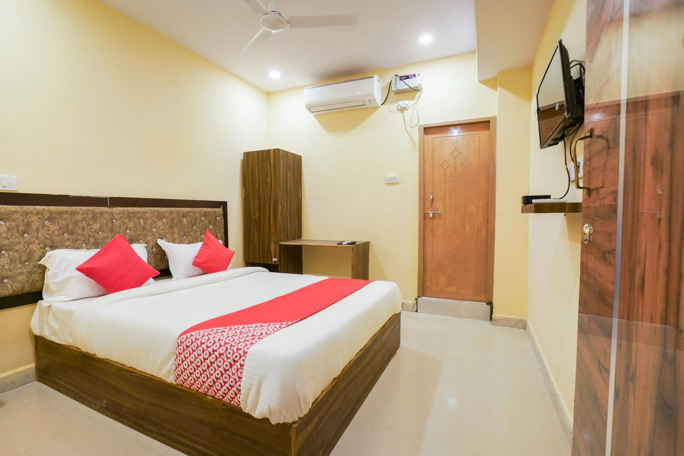 Bedroom, Bed in Hotel O R Square Stay Near LB Nagar Metro