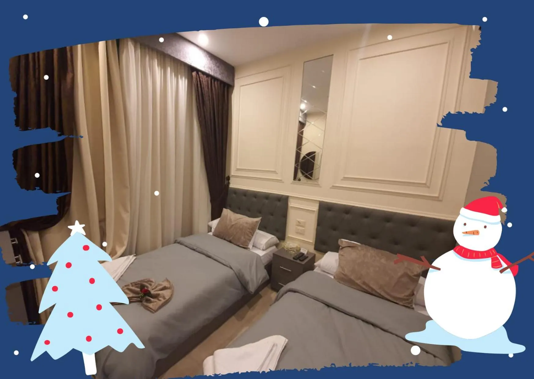 Bed in City Palace Hotel