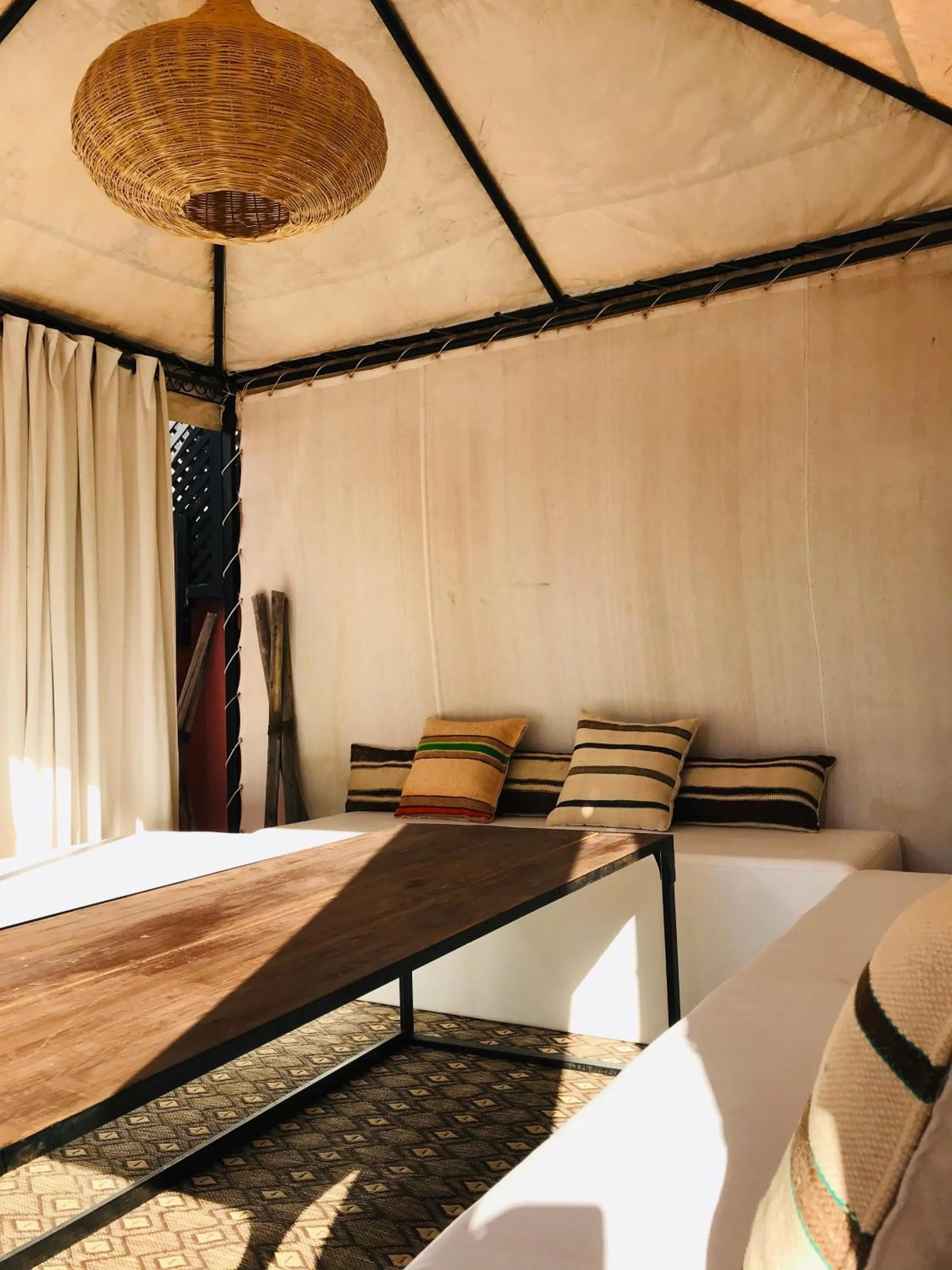 Patio, Bed in riad anrich