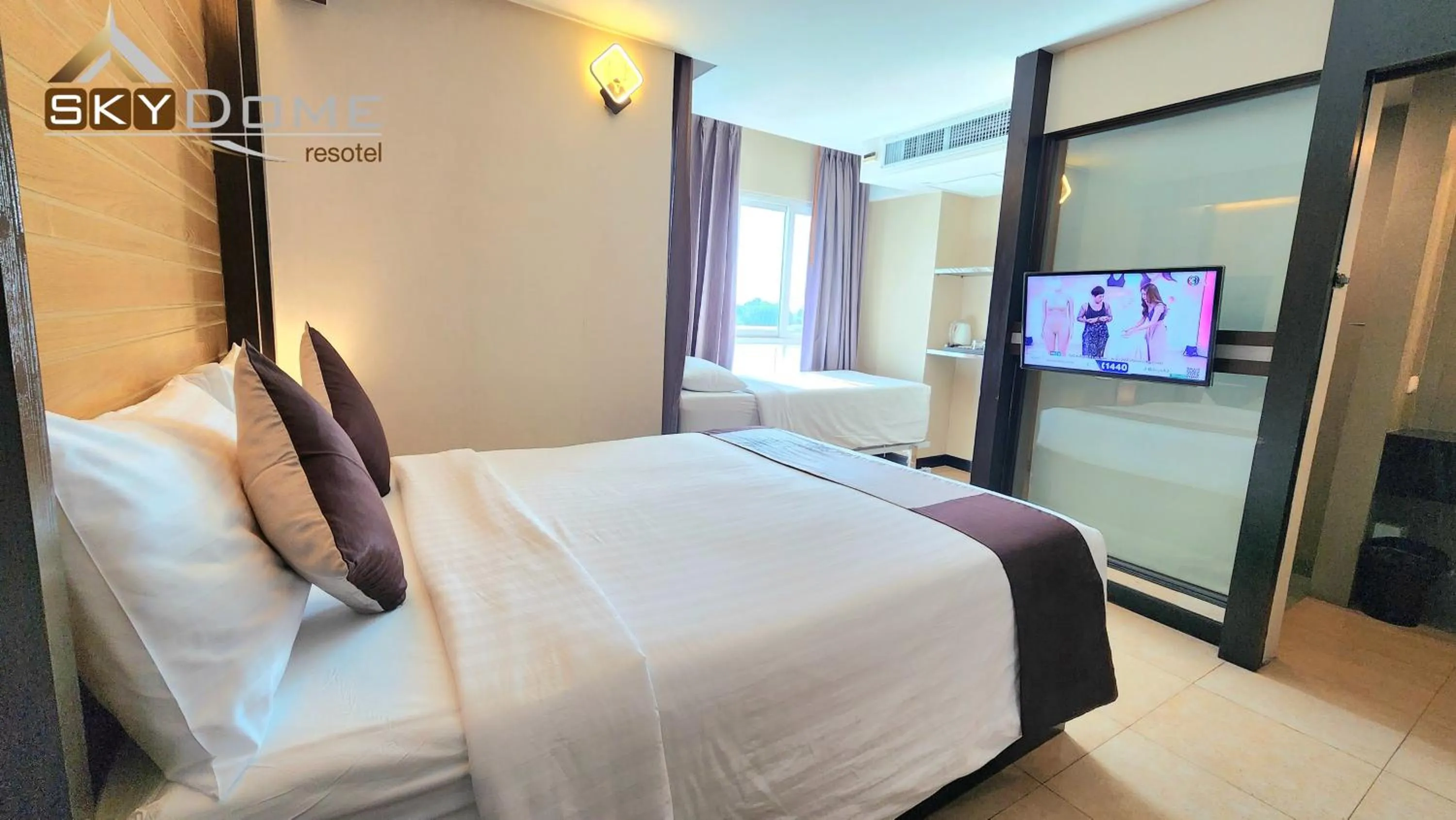 Bed in Sky dome resotel - โรงแรมสกายโดม รีโซเทล