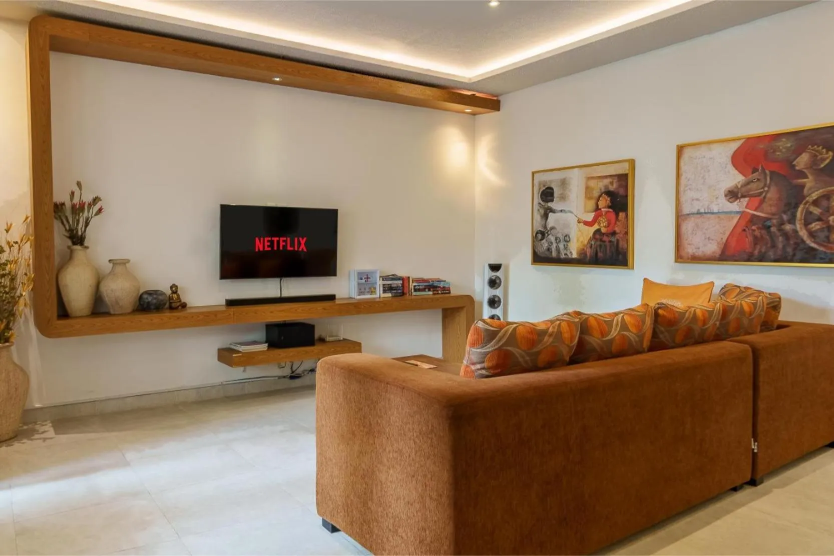 Communal lounge/ TV room in Villa Orange 3BR Seminyak by Exotic Bali Properties