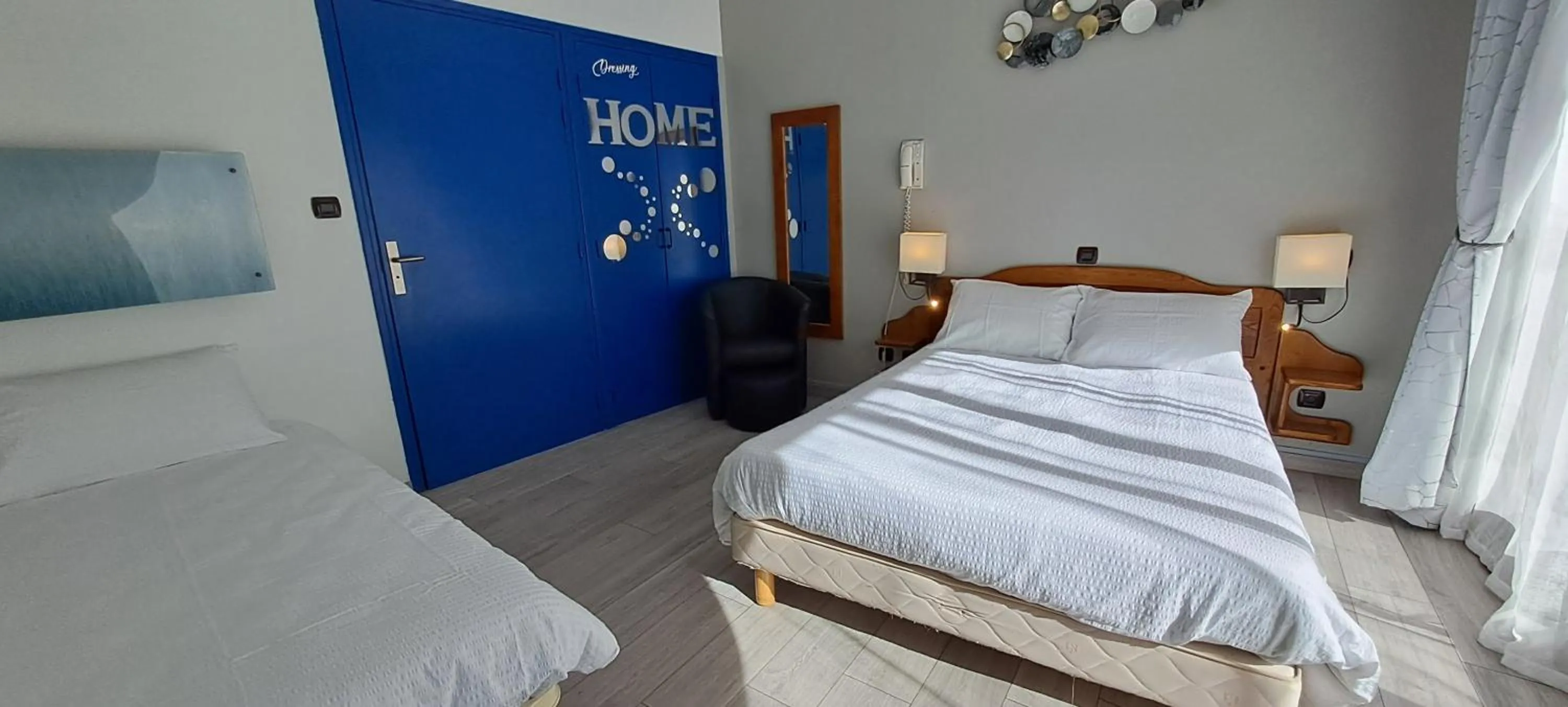 Bedroom, Bed in Logis Hôtel restaurant Auberge de la Cascade