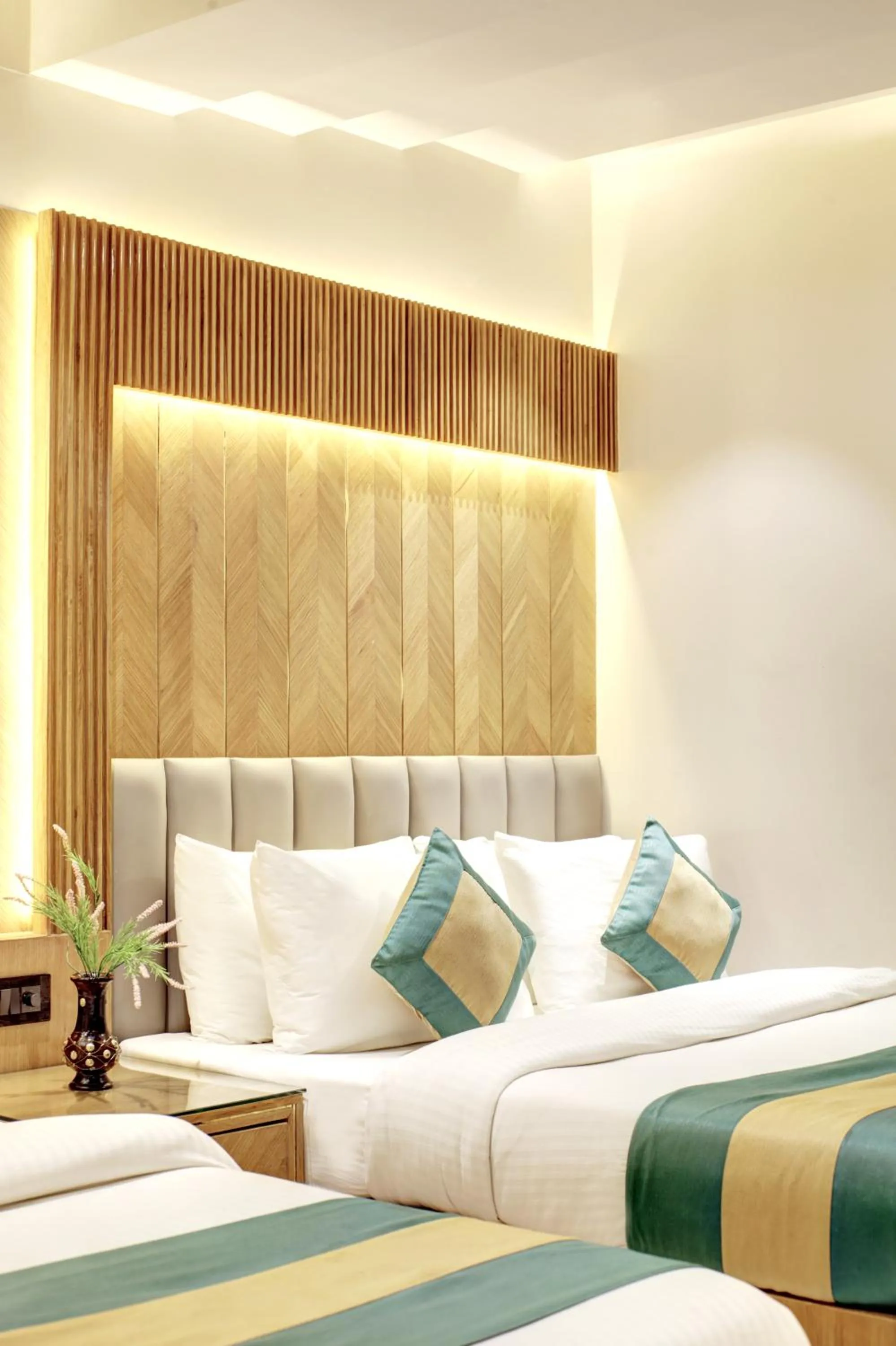 Bedroom, Bed in Hotel Krishna Plaza Just Near New Delhi Station And Connaught Place By M S Hospitality