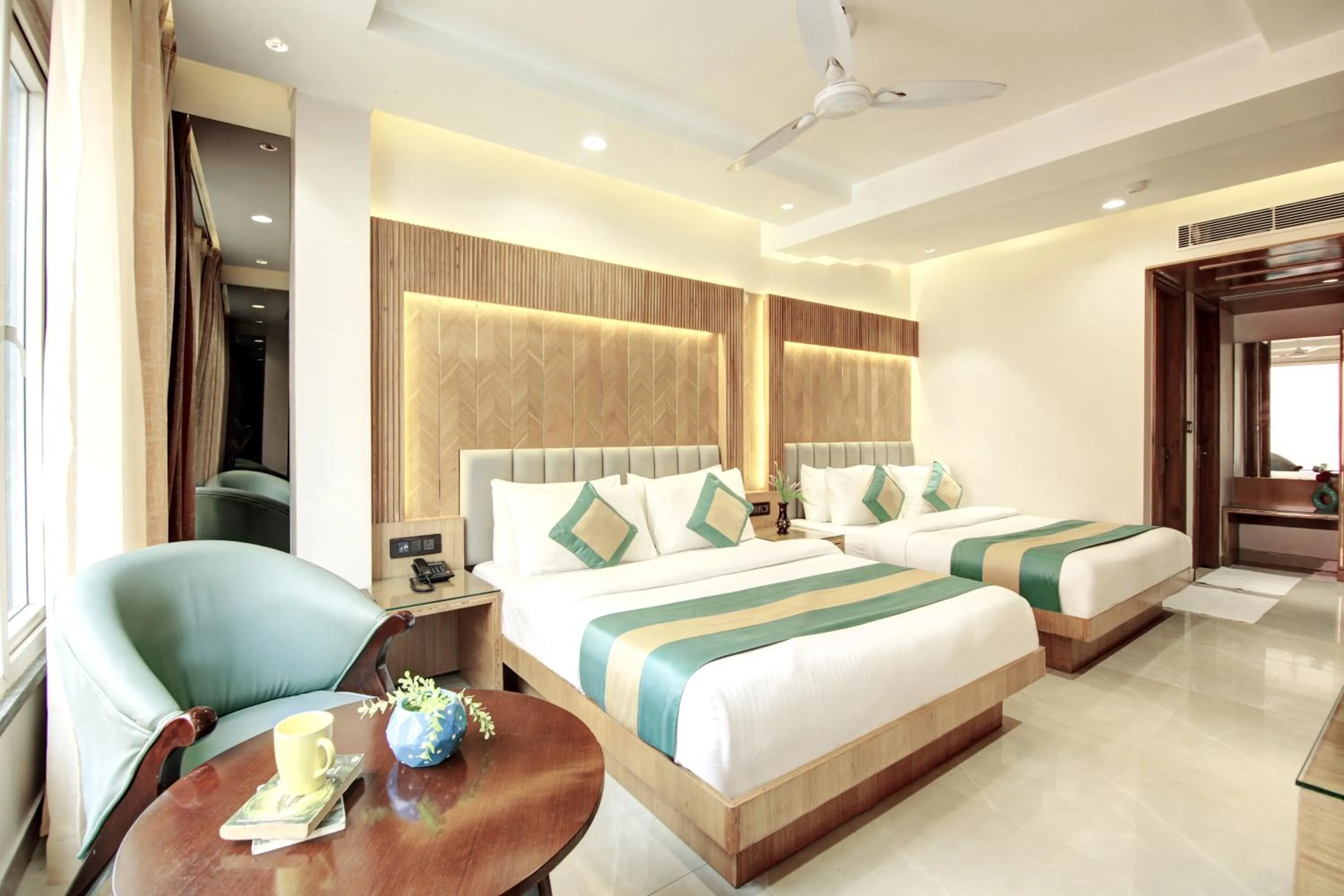 Bedroom, Bed in Hotel Krishna Plaza Just Near New Delhi Station And Connaught Place By M S Hospitality