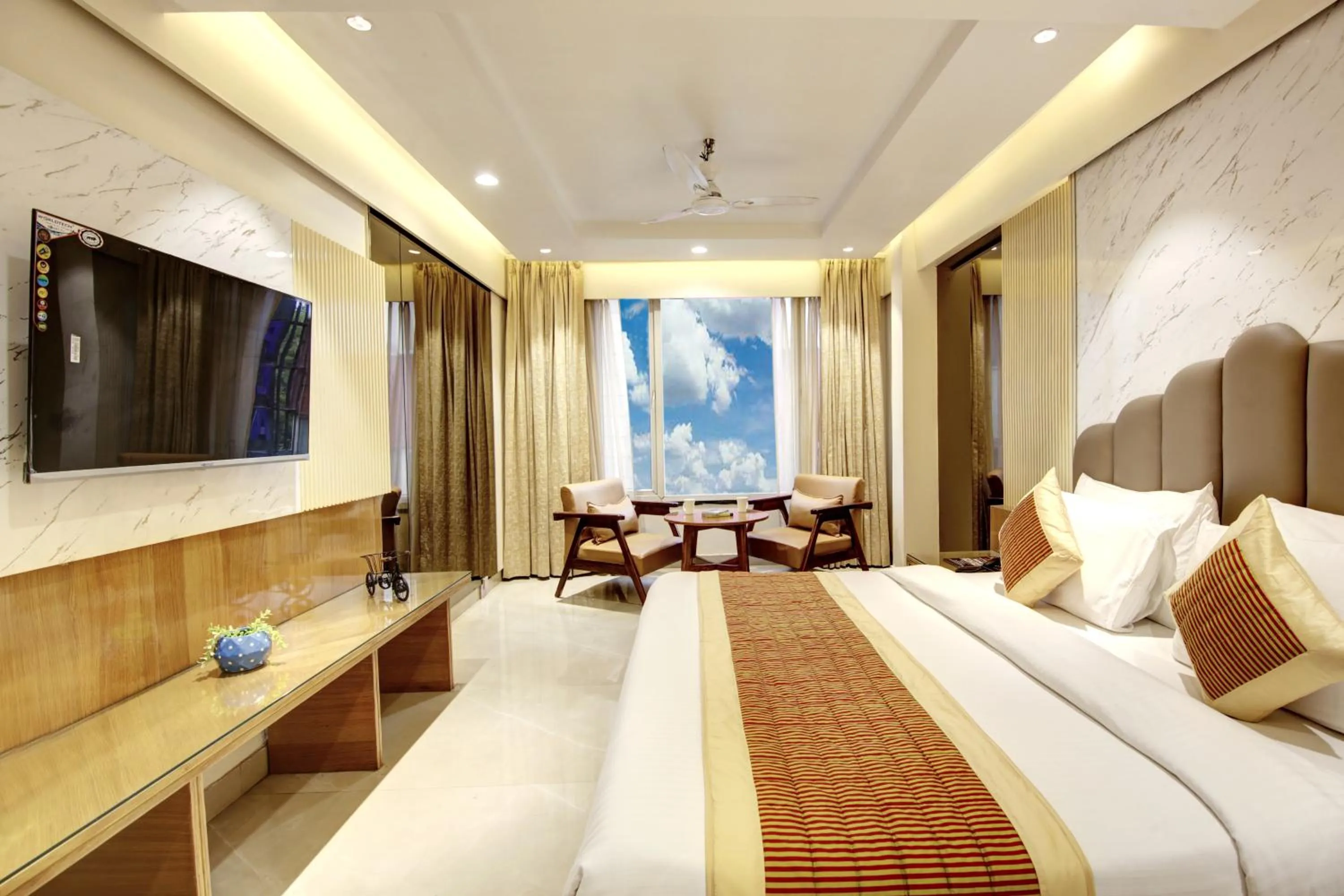 Bedroom, Bed in Hotel Krishna Plaza Just Near New Delhi Station And Connaught Place By M S Hospitality