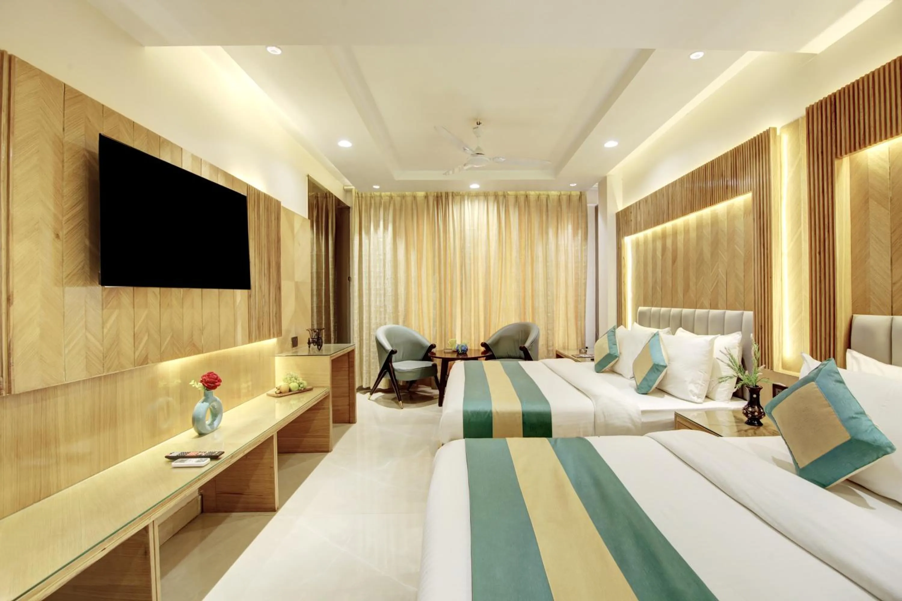 Bedroom, Bed in Hotel Krishna Plaza Just Near New Delhi Station And Connaught Place By M S Hospitality