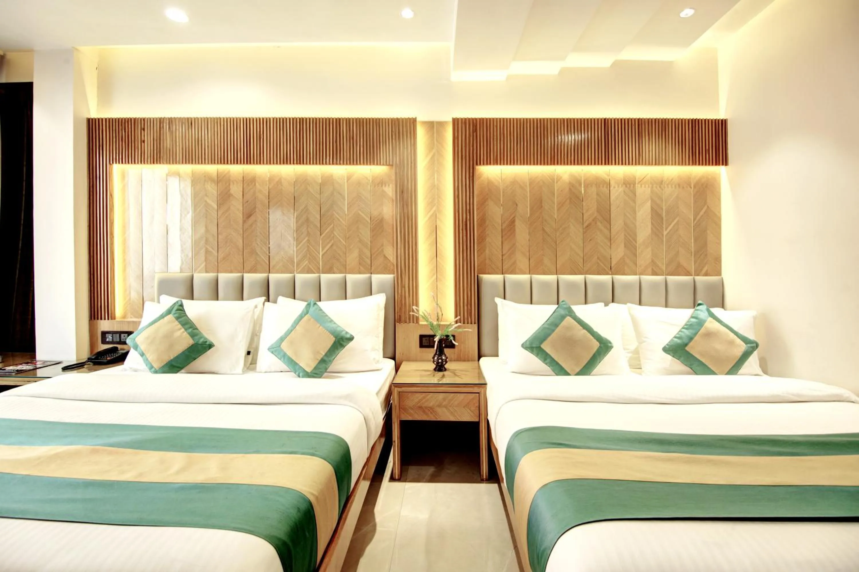 Bedroom, Bed in Hotel Krishna Plaza Just Near New Delhi Station And Connaught Place By M S Hospitality