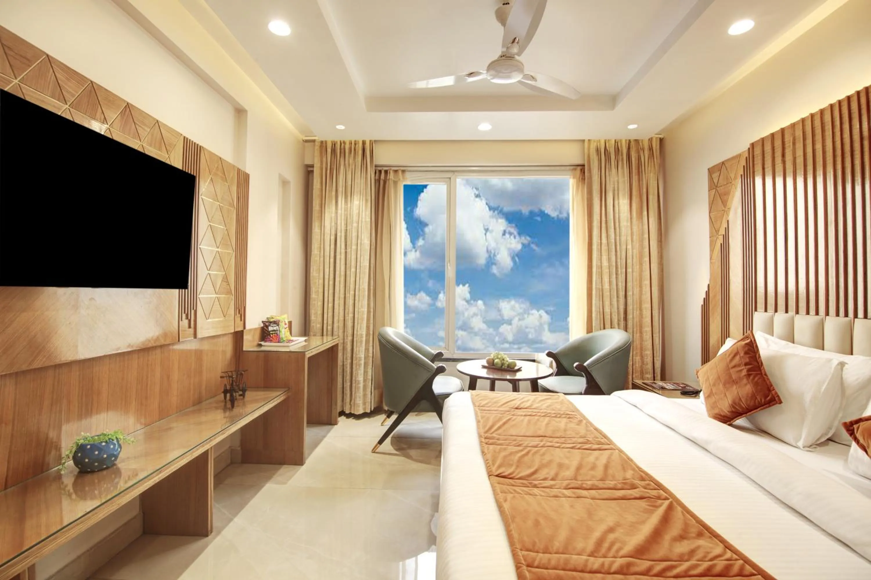 Bedroom, Bed in Hotel Krishna Plaza Just Near New Delhi Station And Connaught Place By M S Hospitality