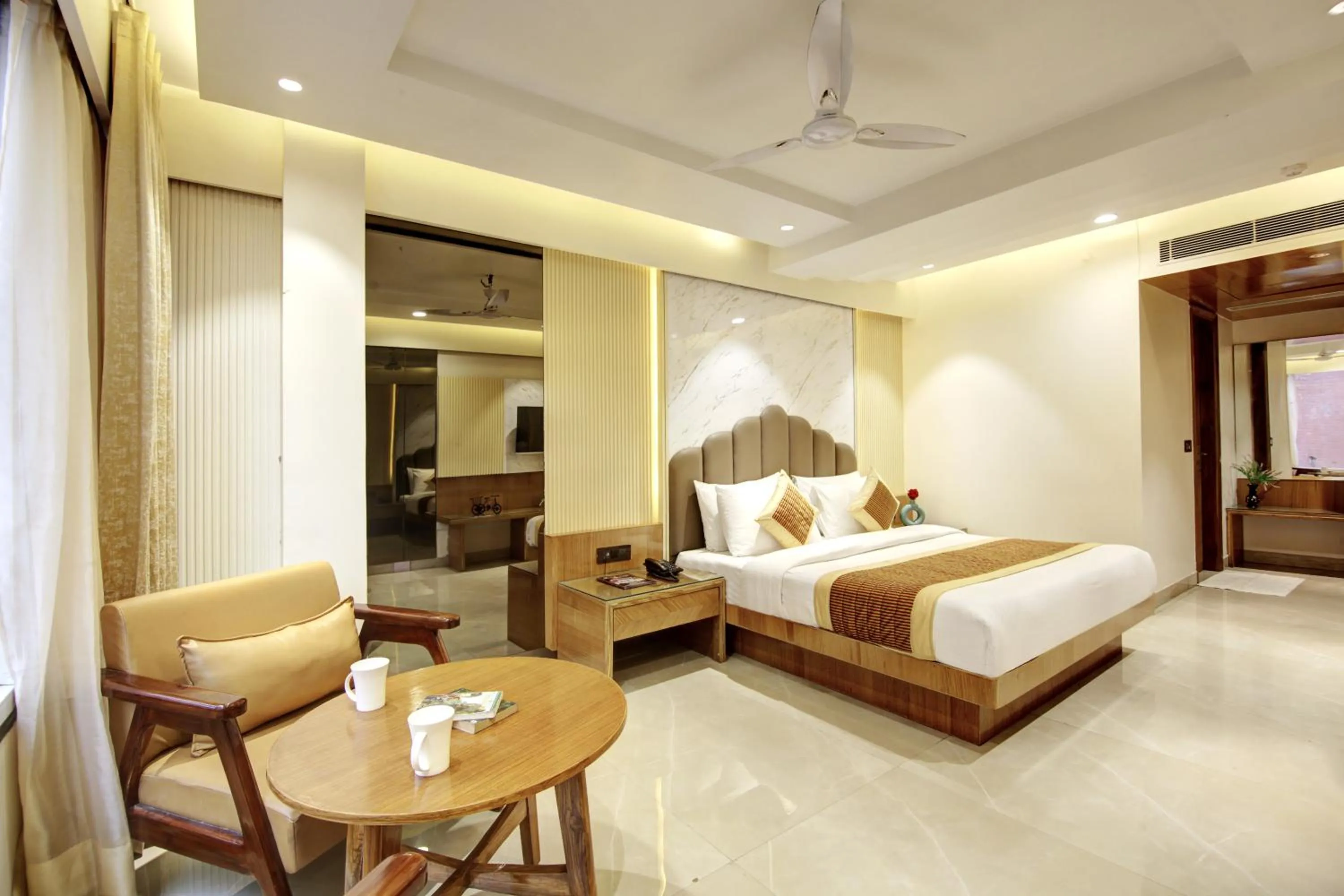 Bedroom, Bed in Hotel Krishna Plaza Just Near New Delhi Station And Connaught Place By M S Hospitality