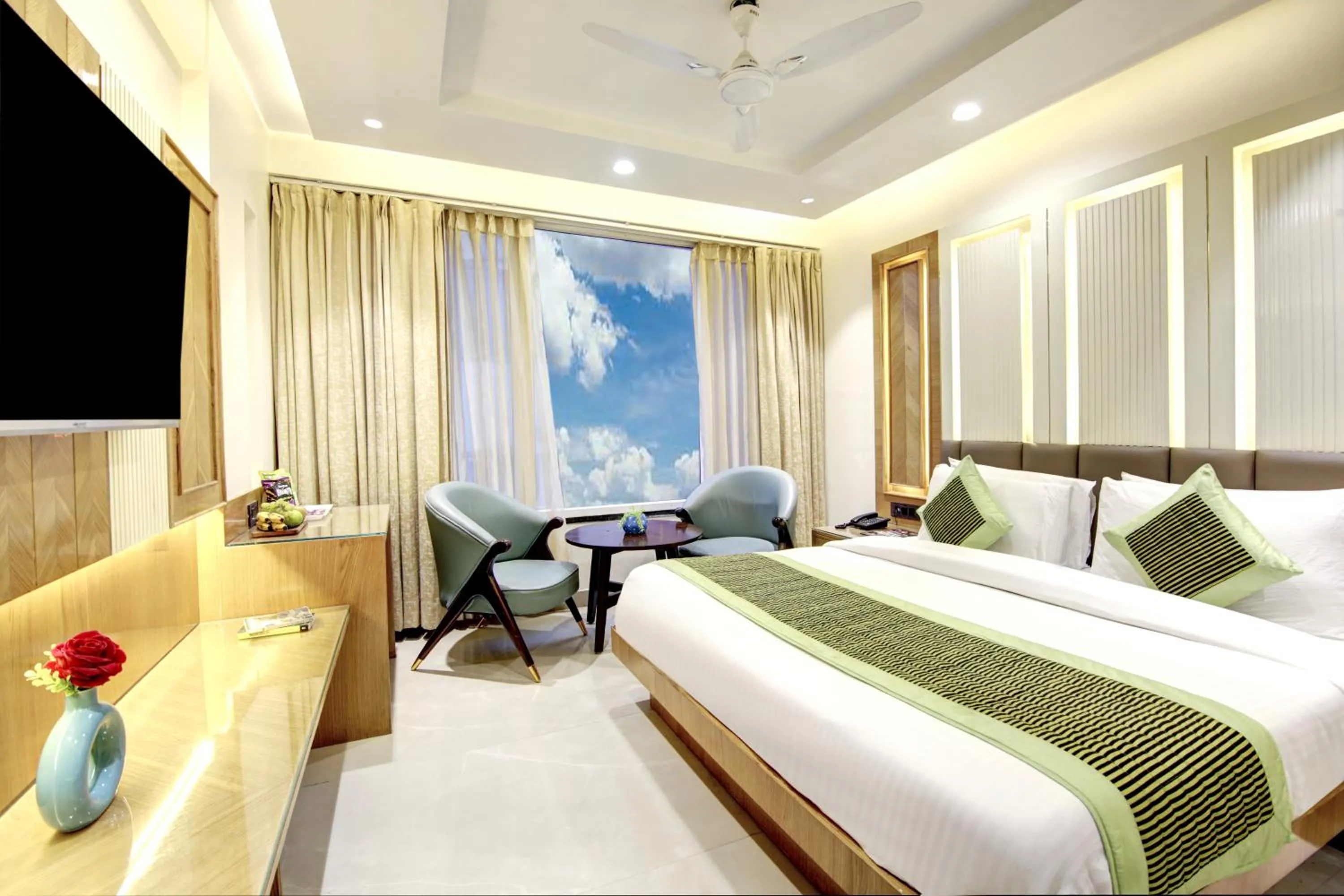 Bedroom, Bed in Hotel Krishna Plaza Just Near New Delhi Station And Connaught Place By M S Hospitality