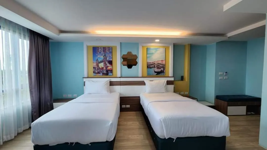Bed in BlueTel Re'sidencE Bangkok IMPACT บลูเทล เรซิดองส์ กรุงเทพ อิมแพค