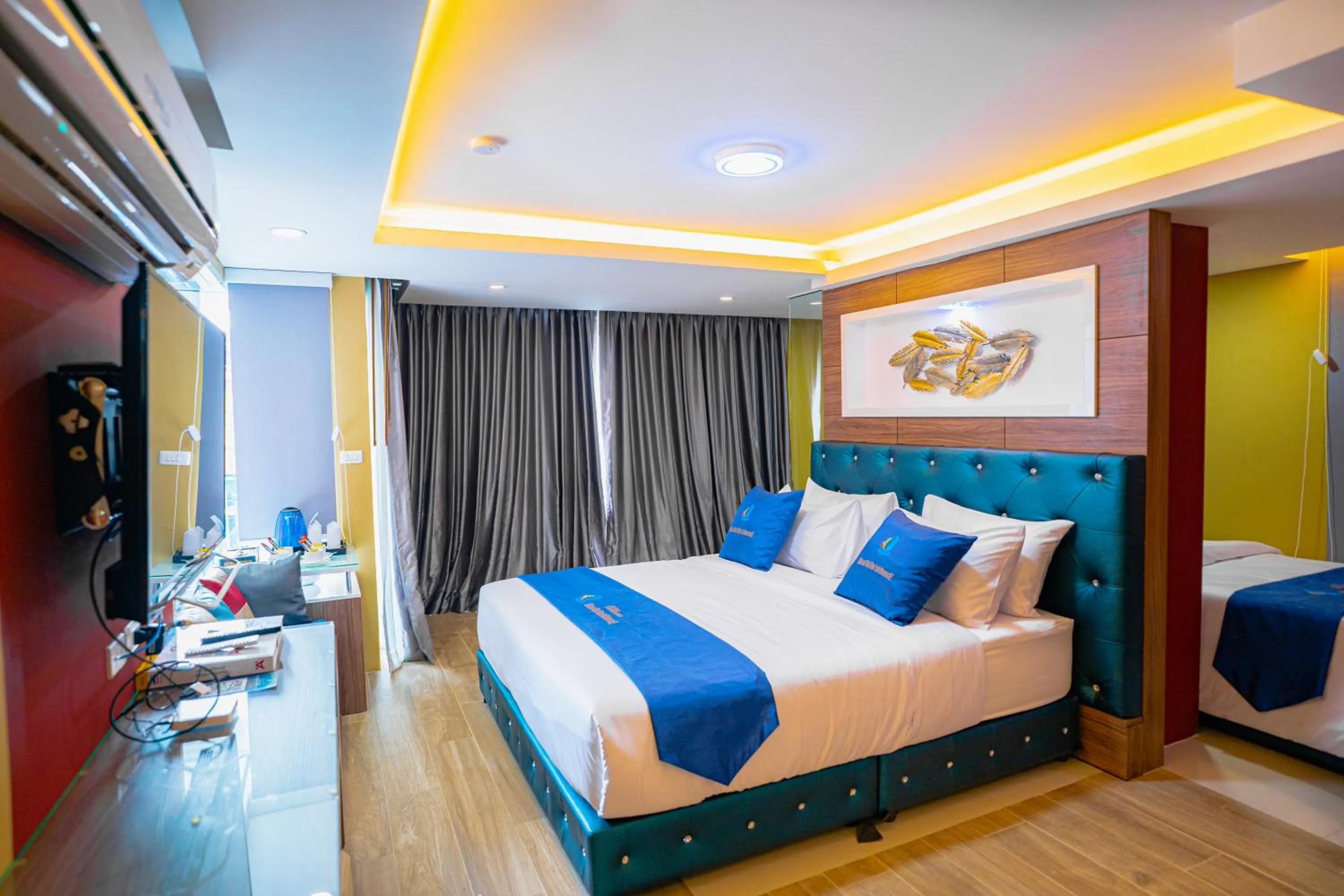 Bed in BlueTel Re'sidencE Bangkok IMPACT บลูเทล เรซิดองส์ กรุงเทพ อิมแพค