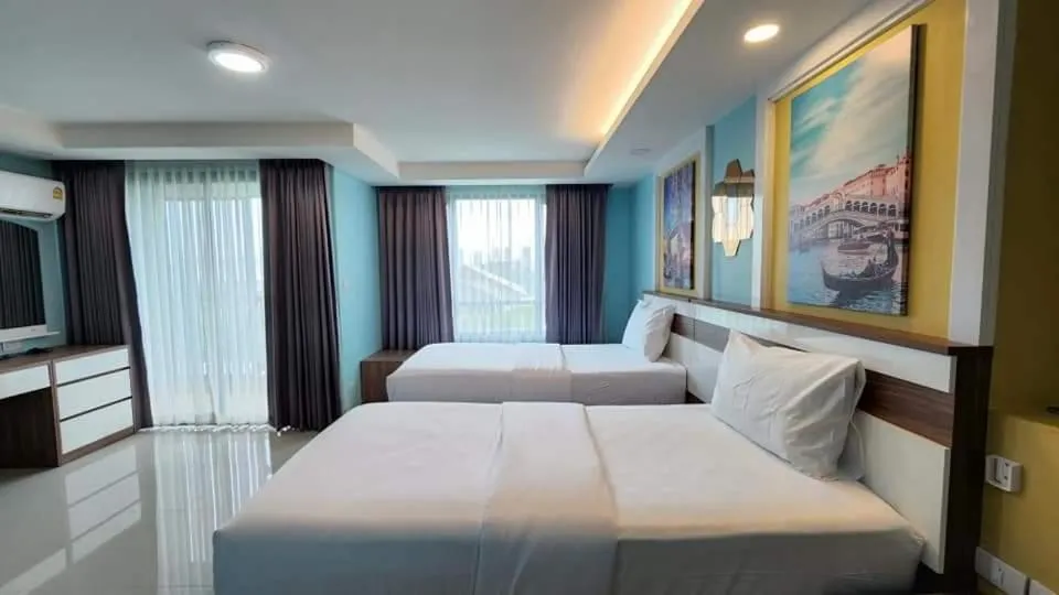 Bed in BlueTel Re'sidencE Bangkok IMPACT บลูเทล เรซิดองส์ กรุงเทพ อิมแพค