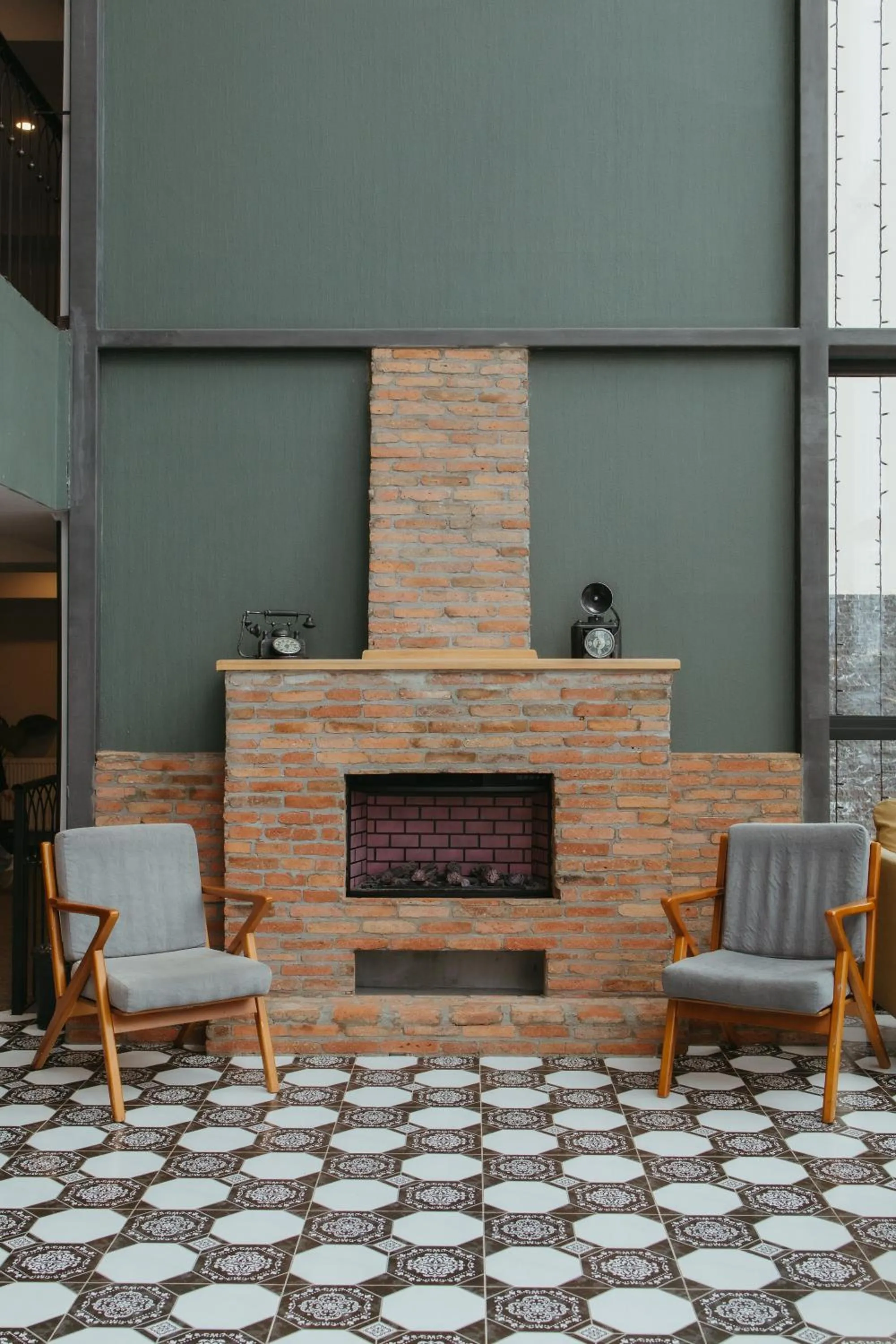 fireplace in Bakuriani Inn