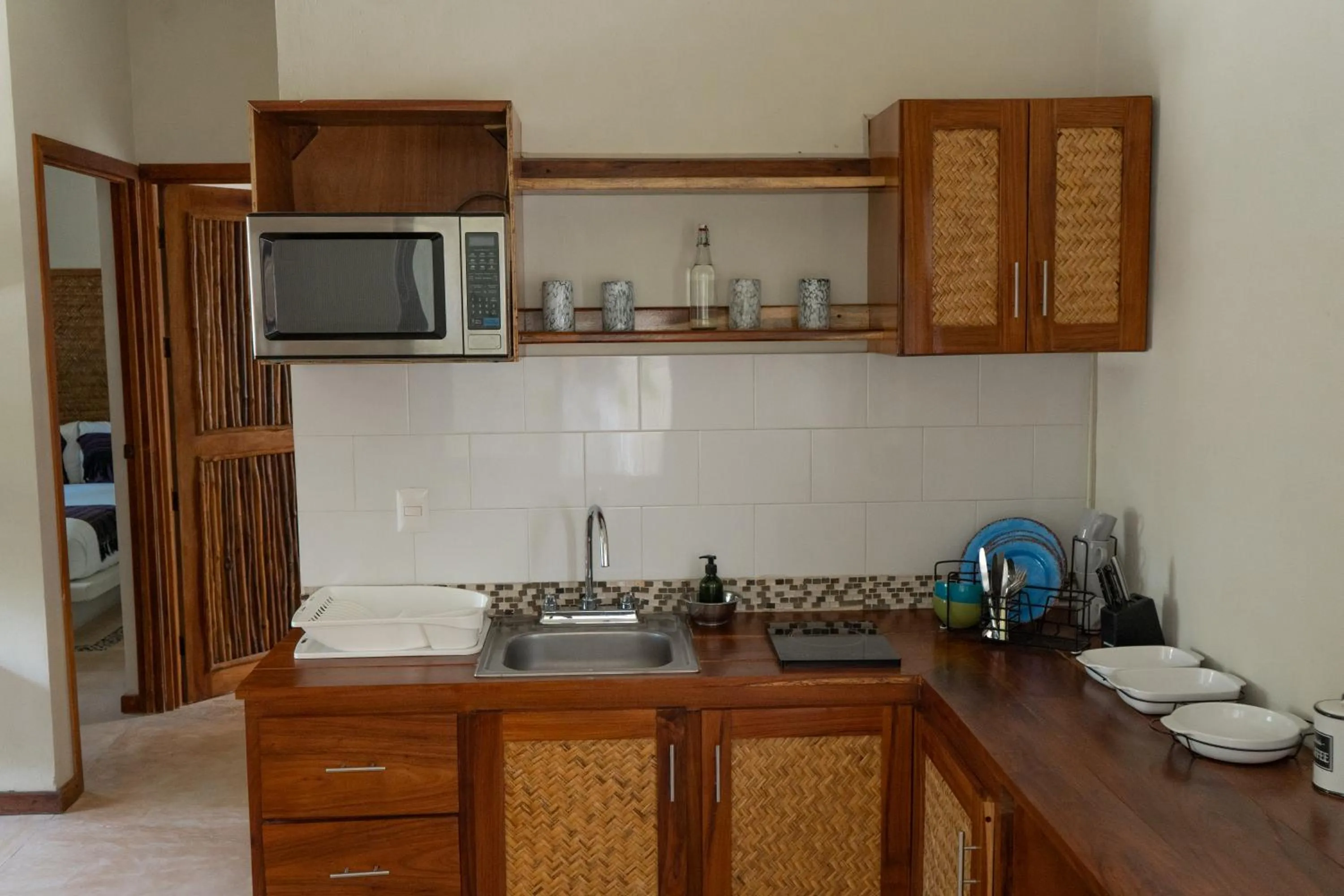 Kitchen or kitchenette in Hotel Boutique La Puerta Azul Beachfront - Adults Only