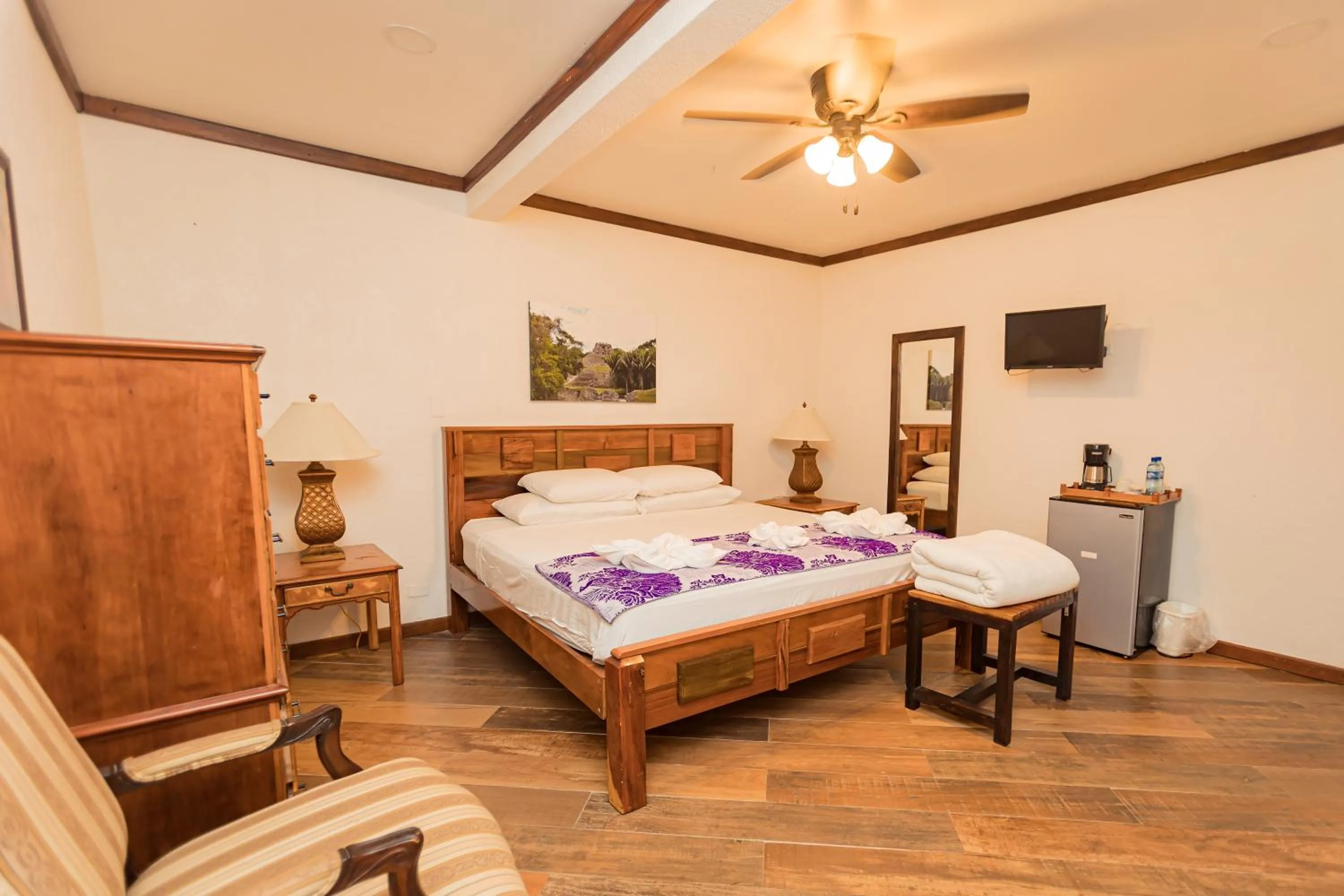 Bed in Falling Leaves Lodge