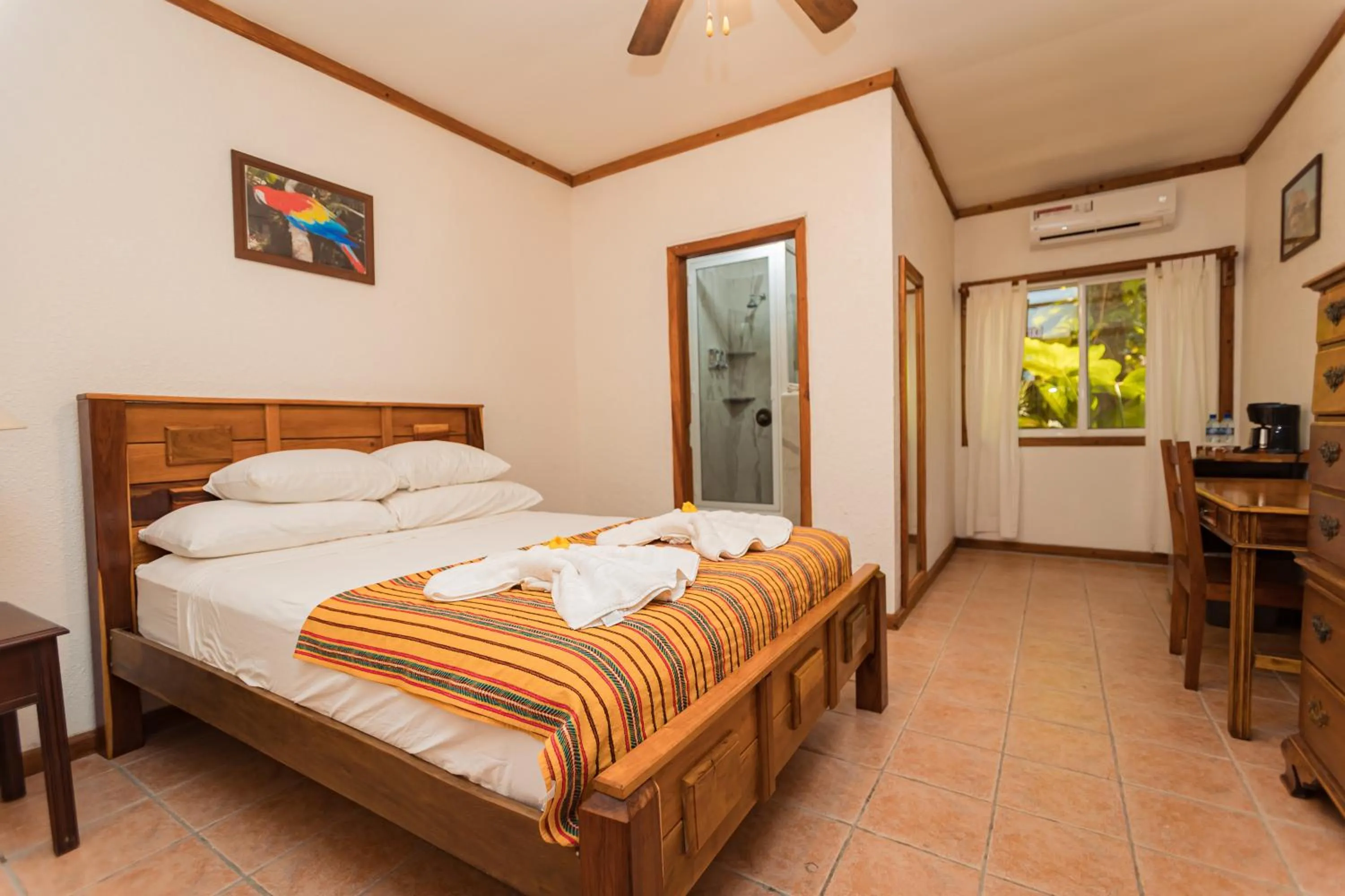 Bed in Falling Leaves Lodge