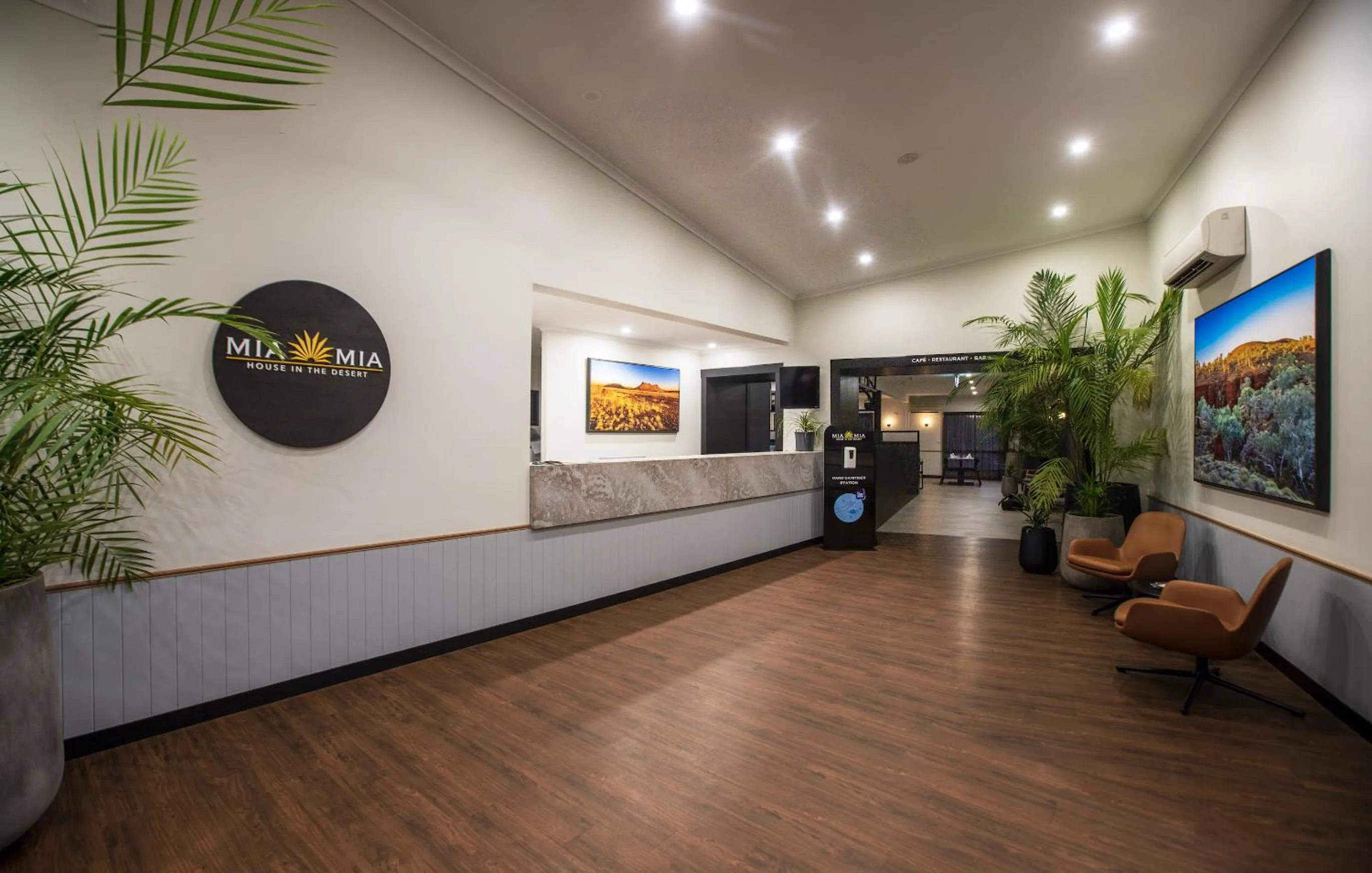 Property logo or sign in Mia Mia House in the Desert