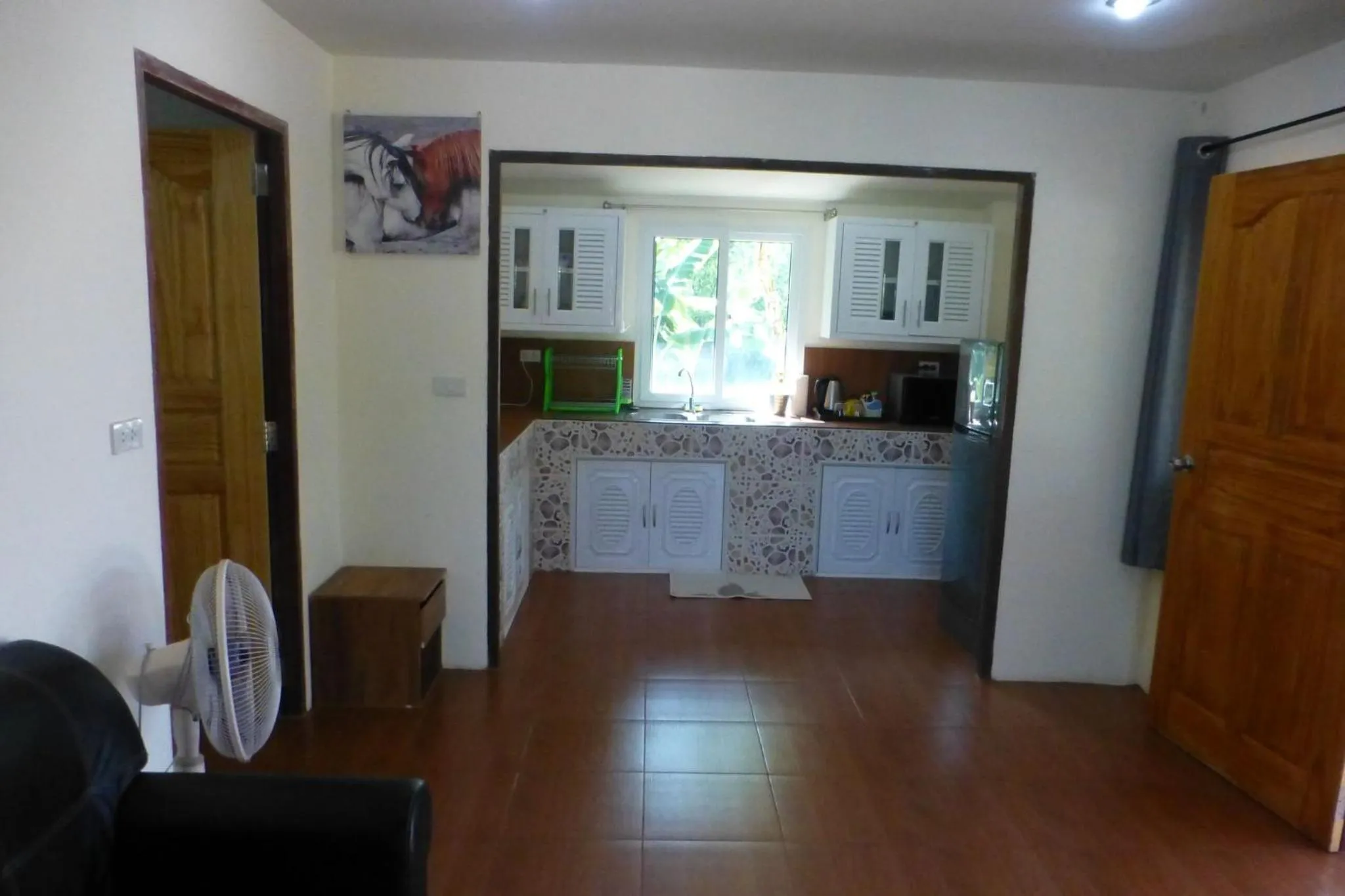 Living room in 1 bedroom pool Villa Tropical fruit garden Fast Wifi Smart Tv