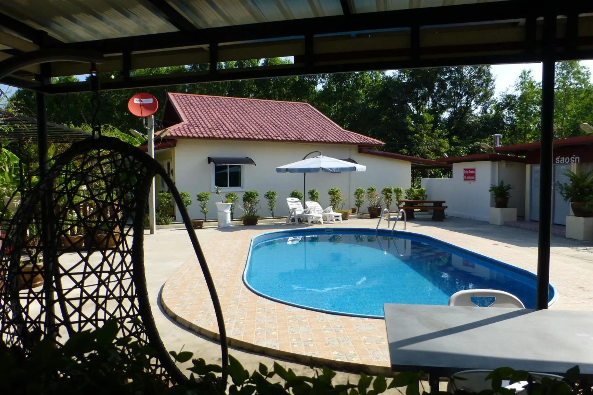 View (from property/room) in 1 bedroom pool Villa Tropical fruit garden Fast Wifi Smart Tv