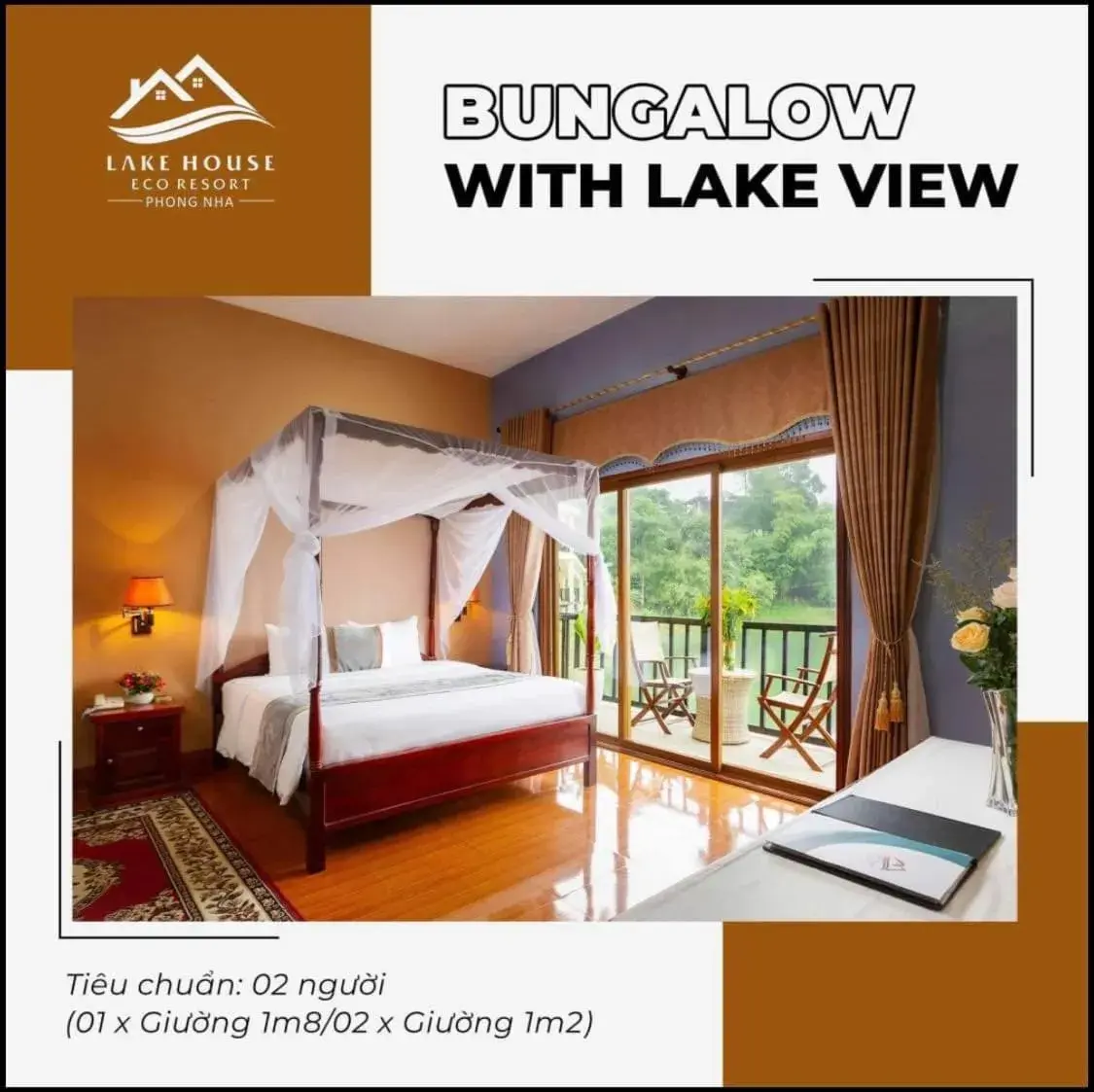 Bungalow Lake View Room in Phong Nha Lake House Resort Bungalow Lake View Room in Phong Nha Lake House Resort