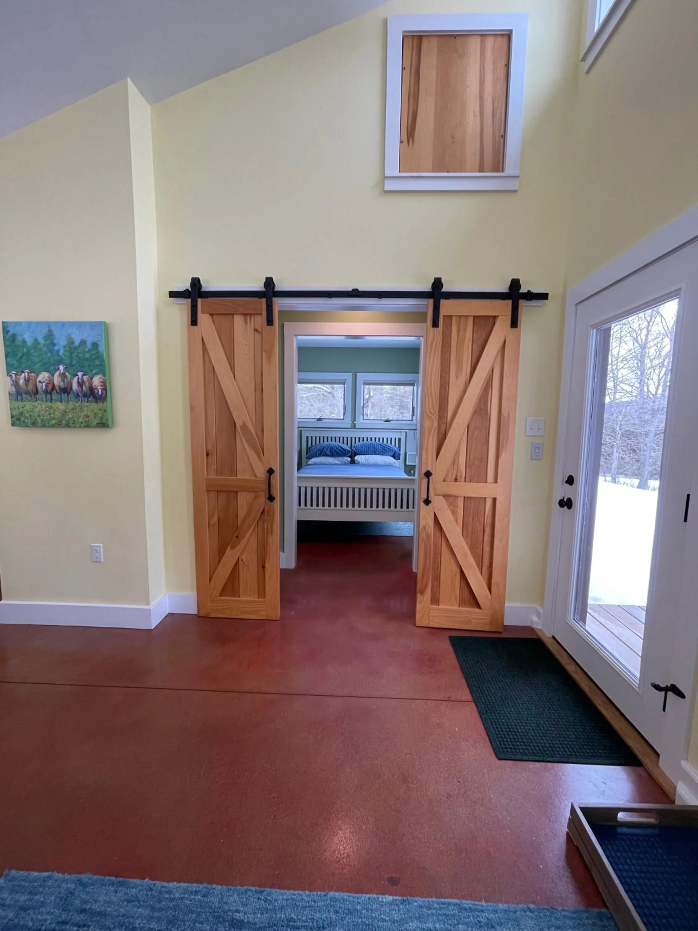 Bed in Fat Sheep Farm & Cabins