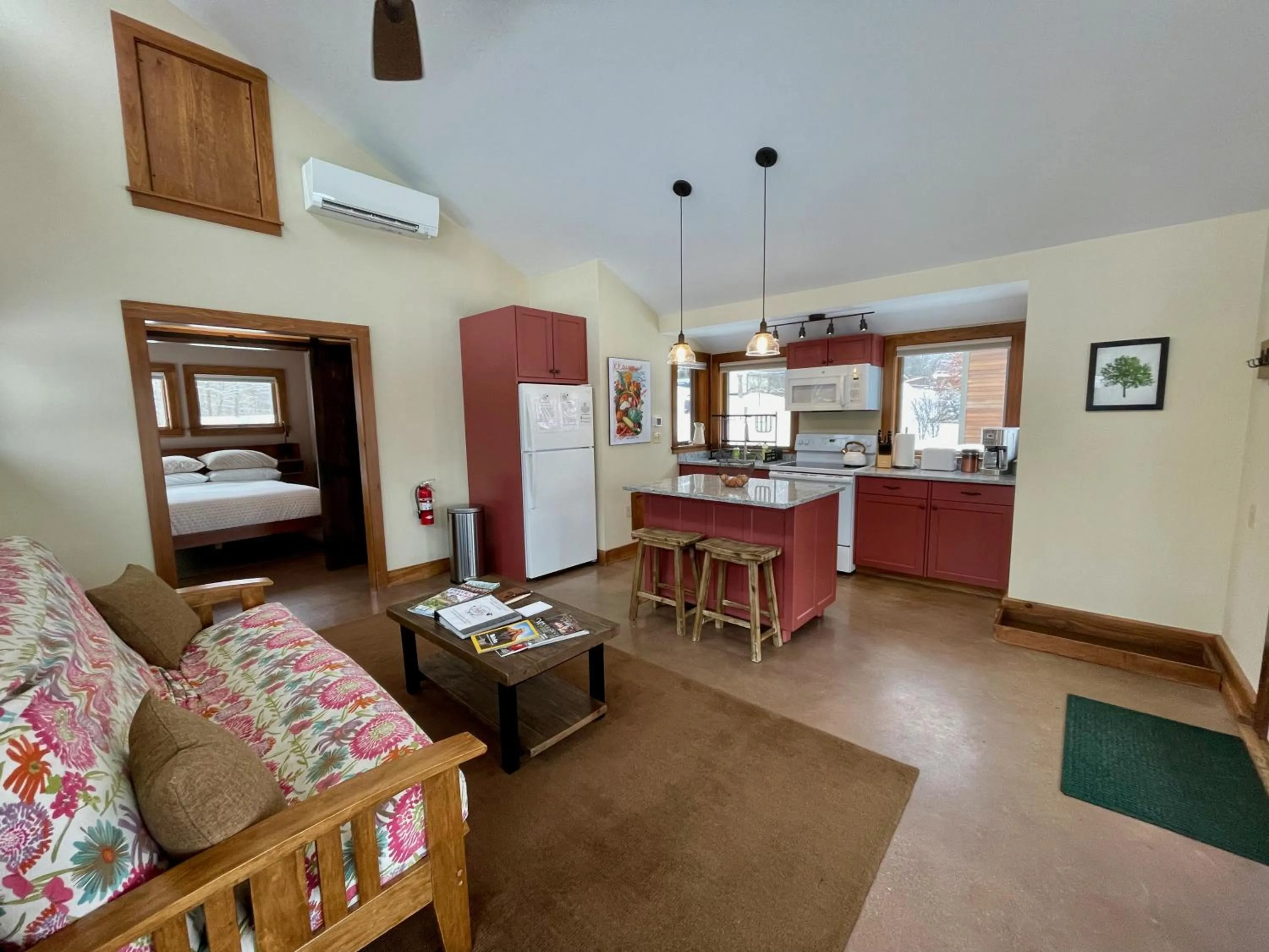 Bed in Fat Sheep Farm & Cabins