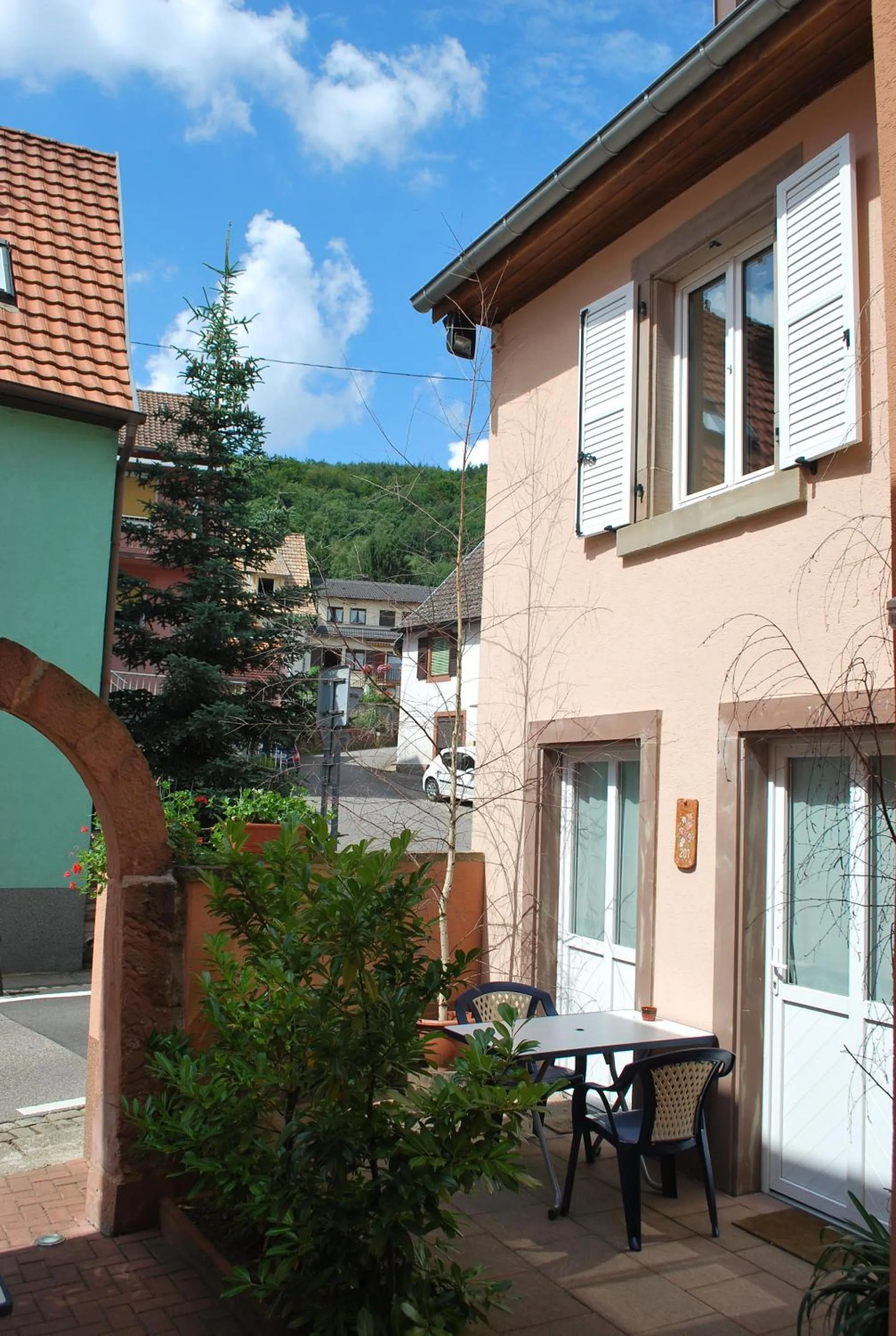 Balcony/Terrace in Logis Hôtel Restaurant Kleiber