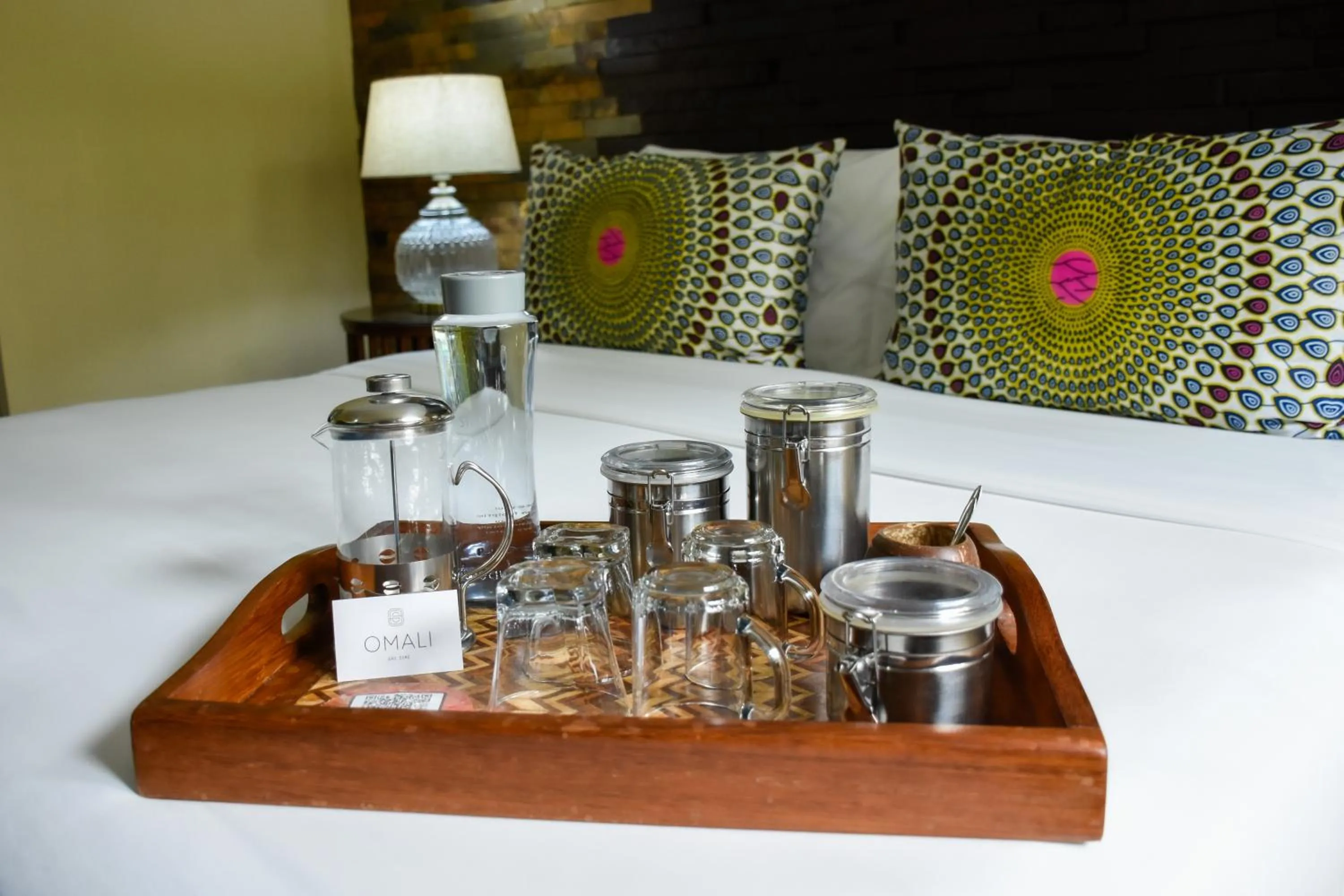 Decorative detail, Bed in Omali São Tomé