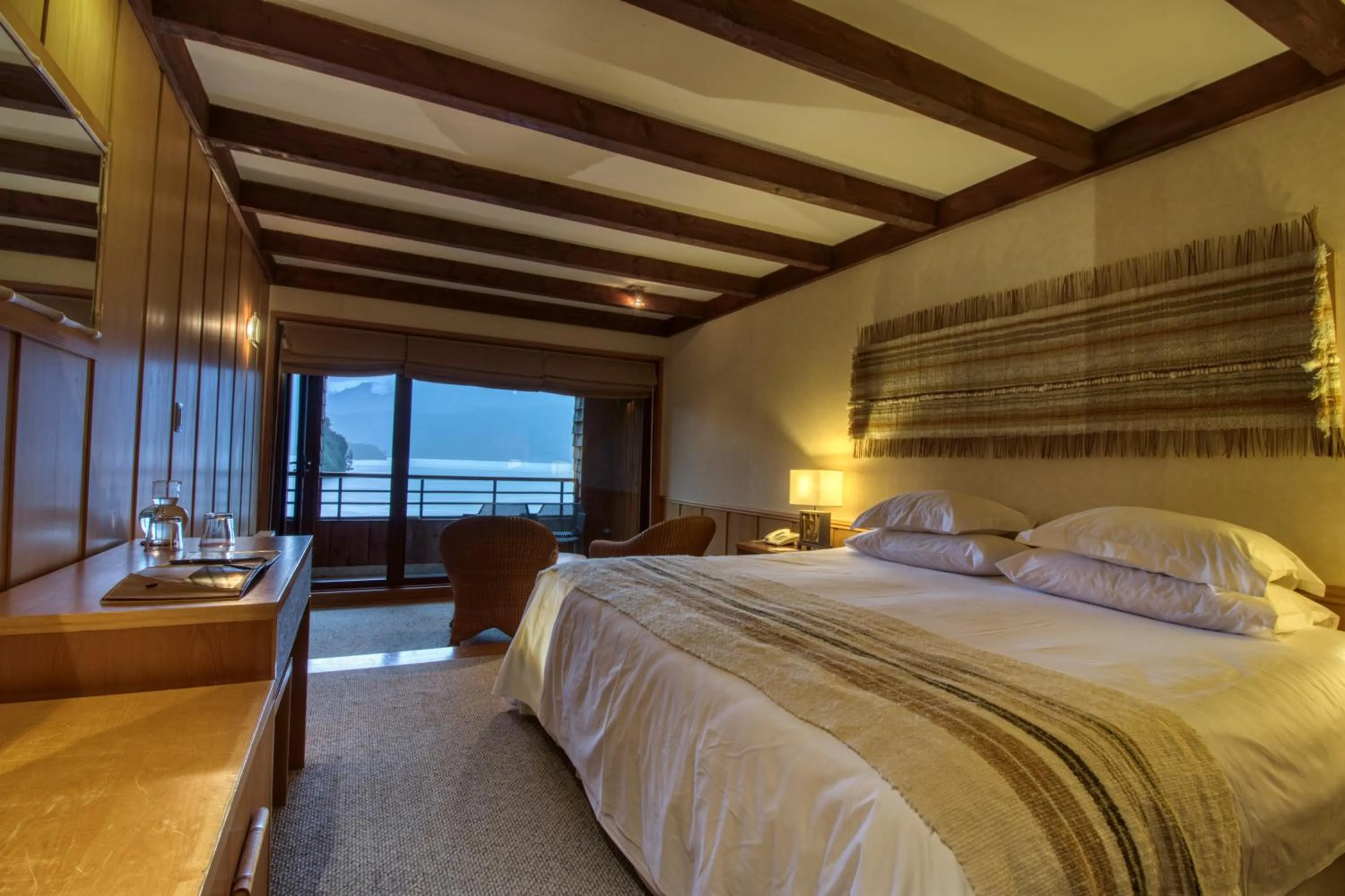 Bed in Puyuhuapi Lodge & Spa