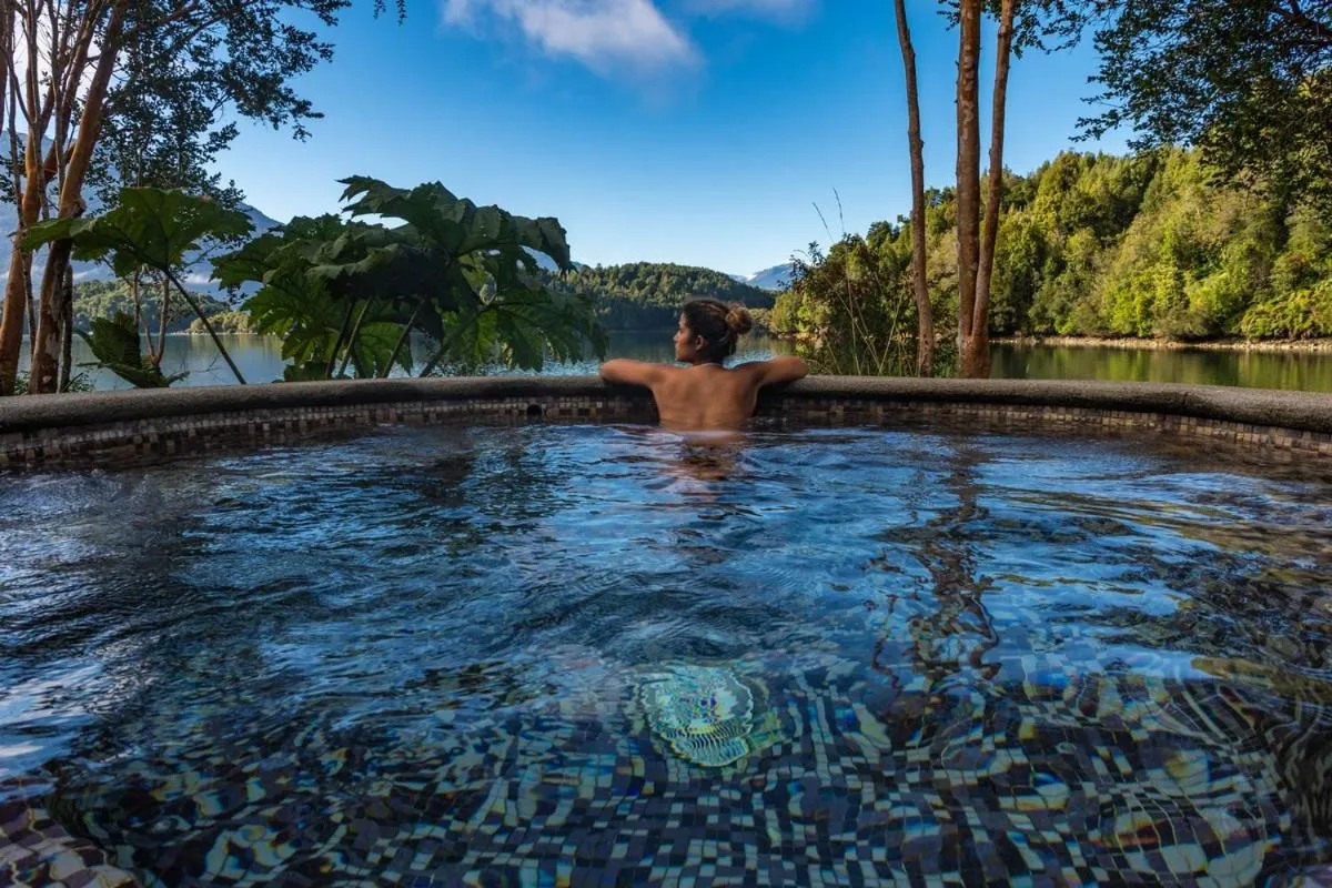 Swimming pool in Puyuhuapi Lodge & Spa