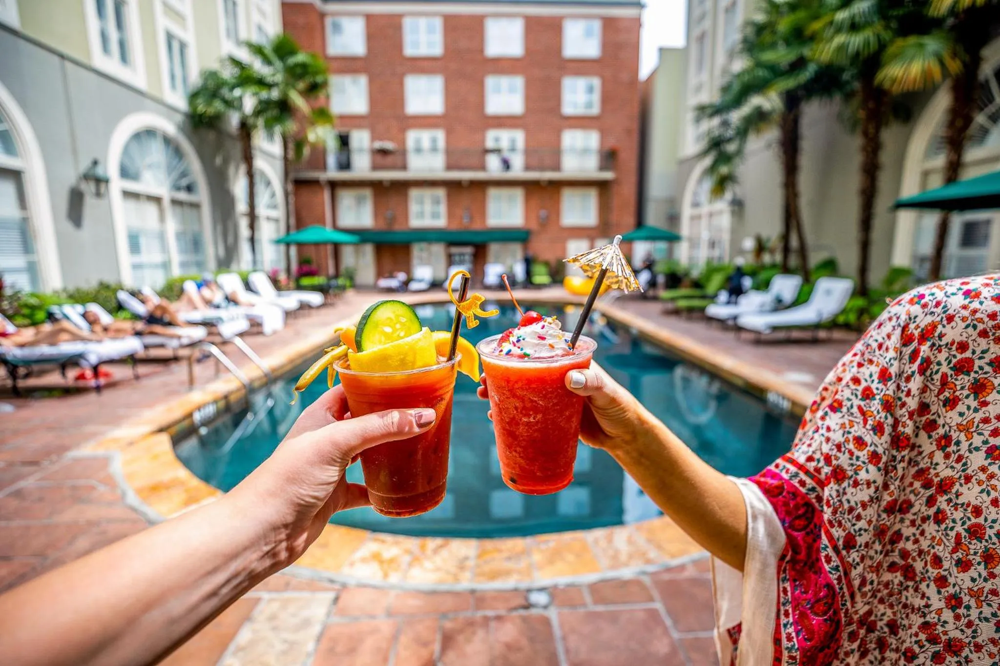 Pool view in Bourbon Orleans Hotel