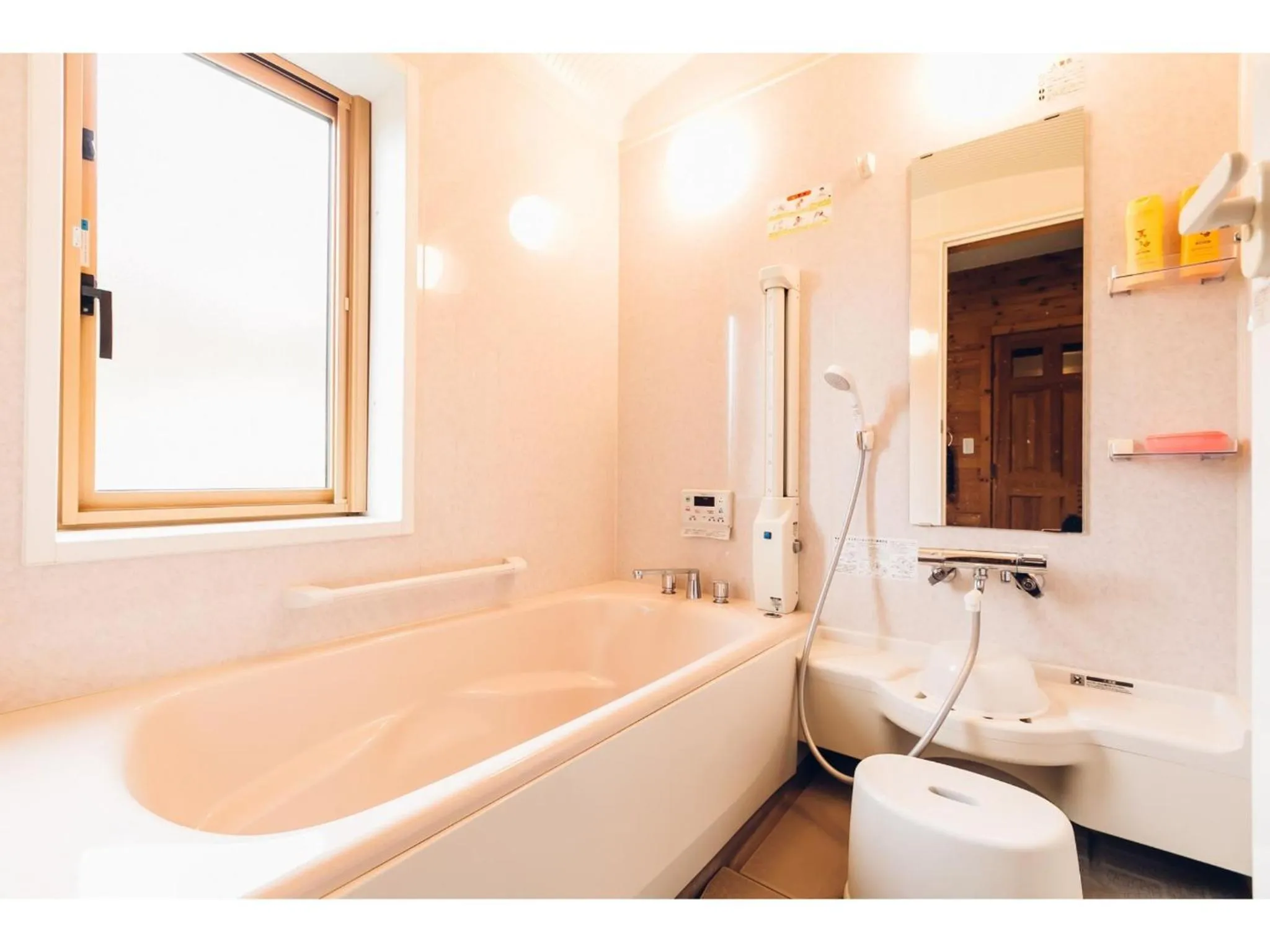 Bathroom in LAKE view PRIVATE log house