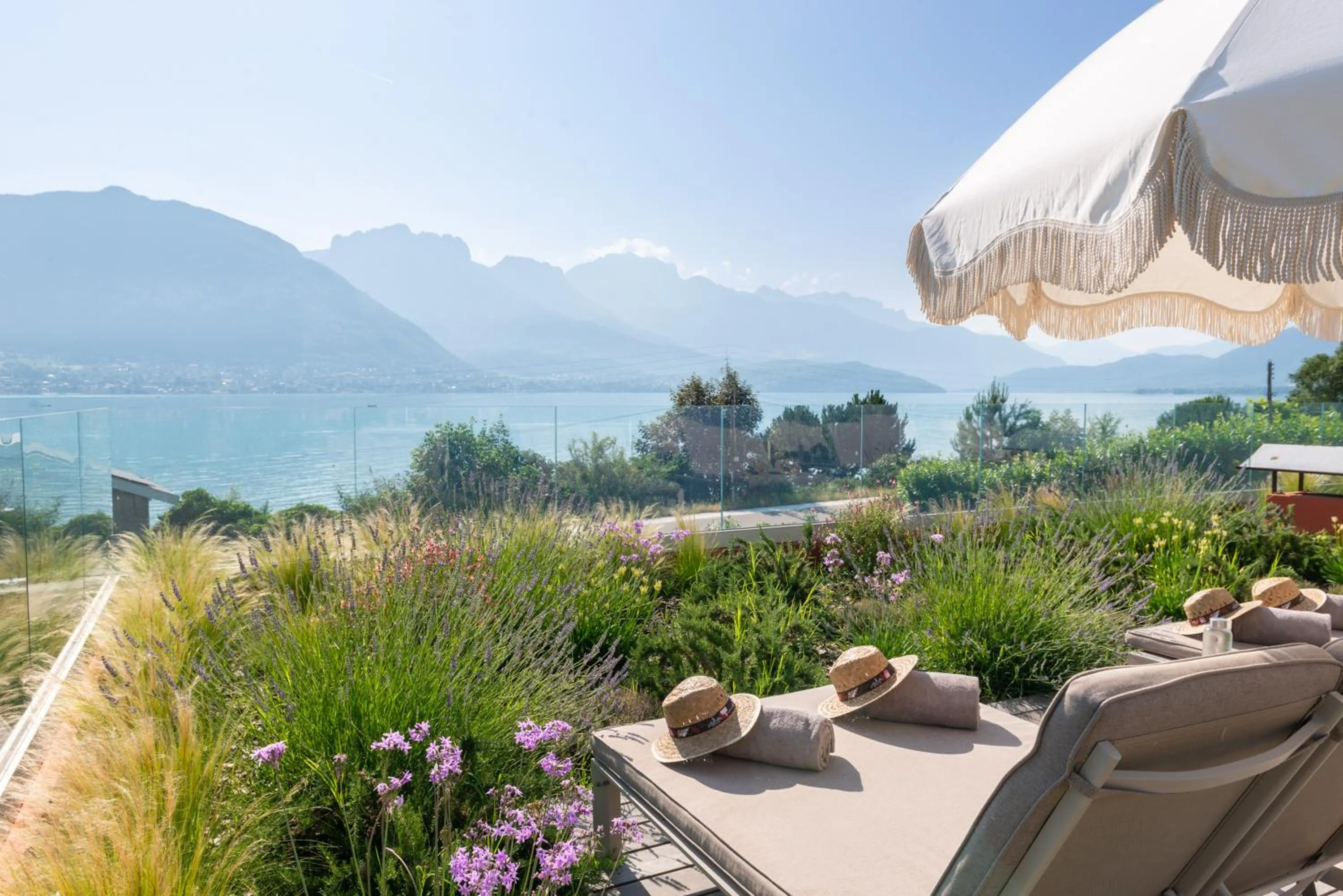 sunbed in Hôtel Beauregard, The Originals Relais