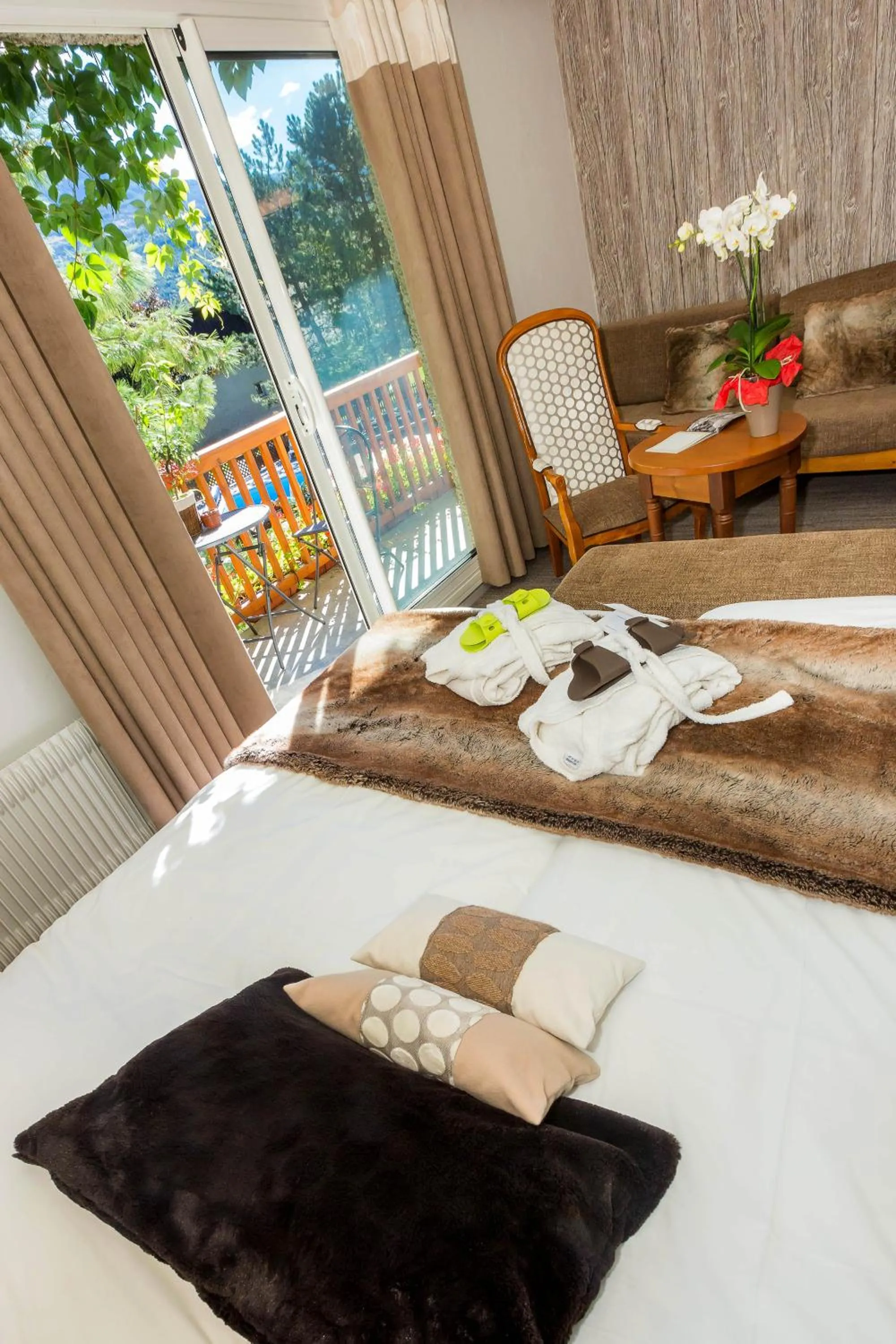 Balcony/Terrace in Hôtel & Spa Les Bartavelles